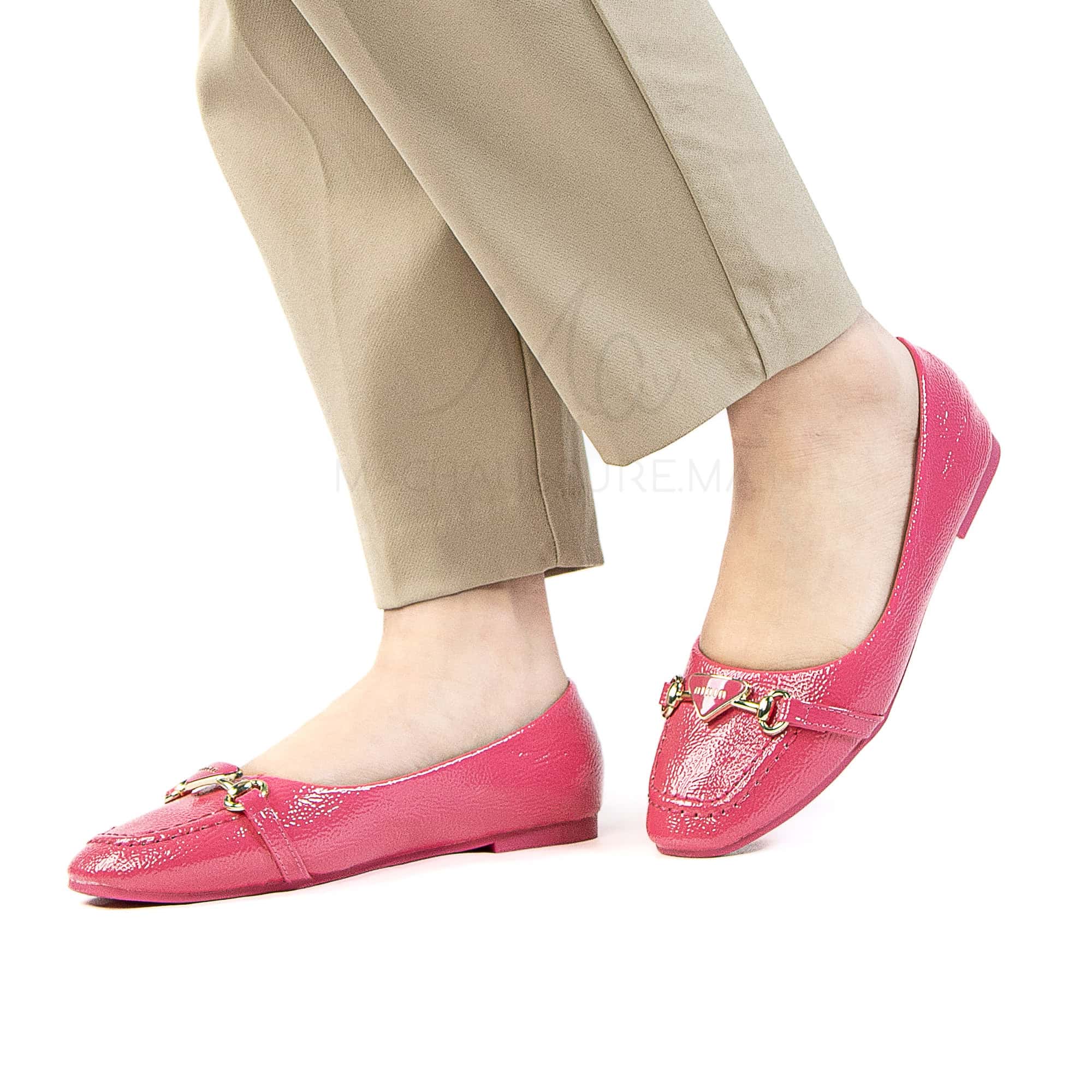 Fluorine - Mocassins femmes en Fuchsia.