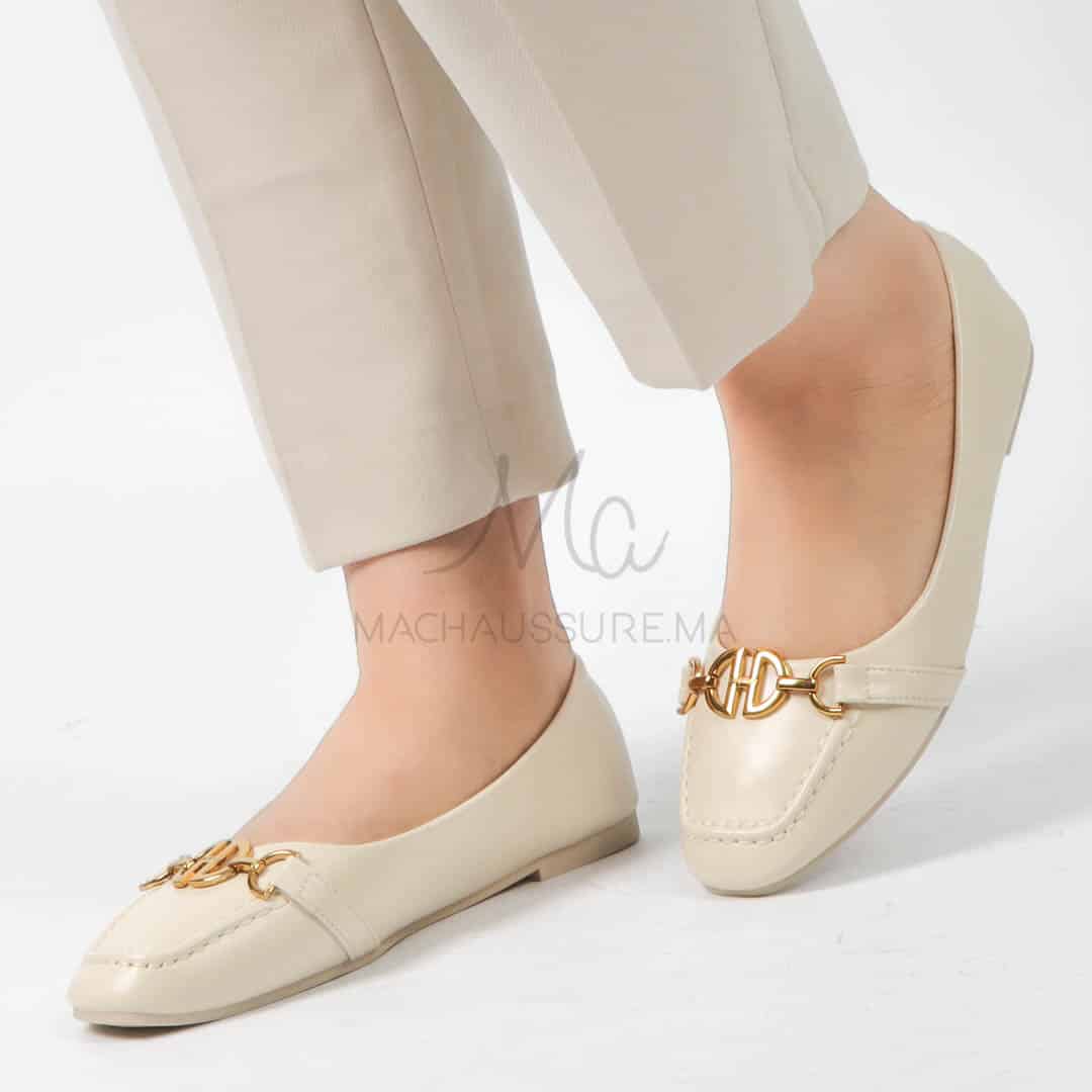 Jaspe - Mocassins femmes en Beige.
