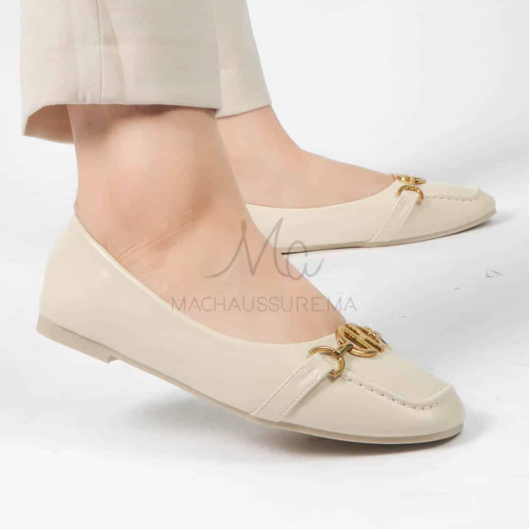 Jaspe - Mocassins femmes en Beige.