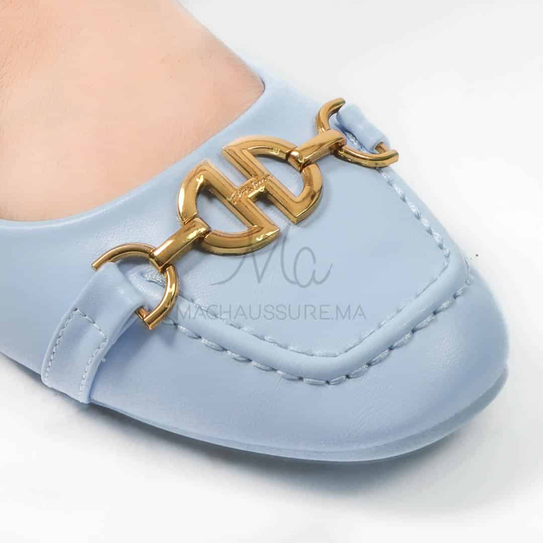 Jaspe - Mocassins femmes en Bleu ciel.