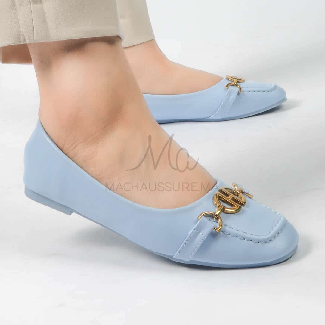 Jaspe - Mocassins femmes en Bleu ciel.