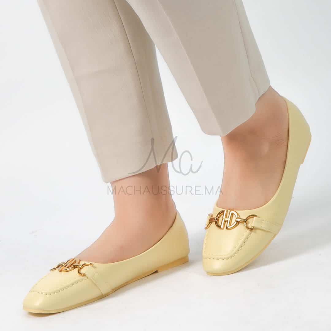 Jaspe - Mocassins femmes en Jaune.
