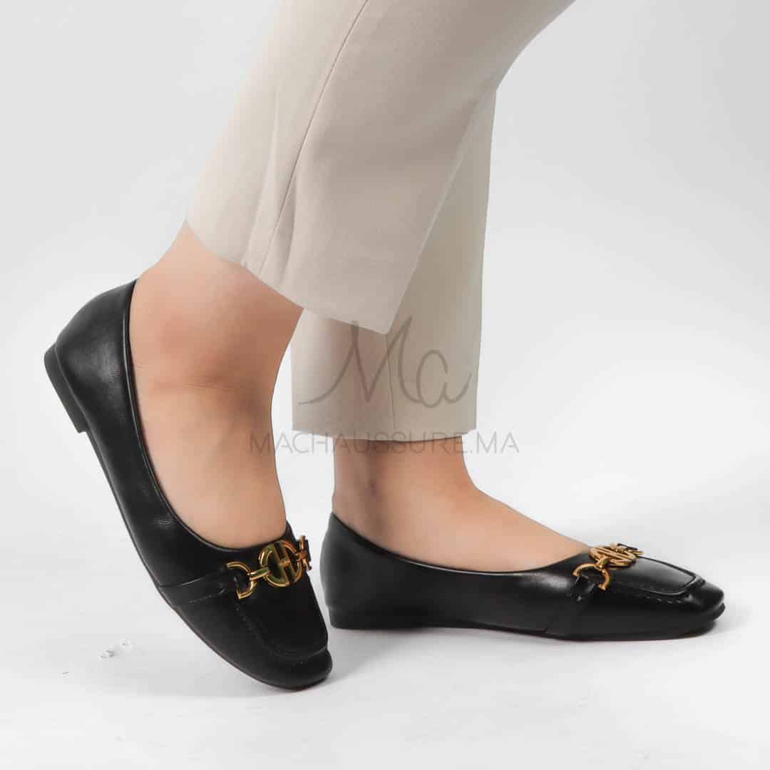 Jaspe - Mocassins femmes en Noir.