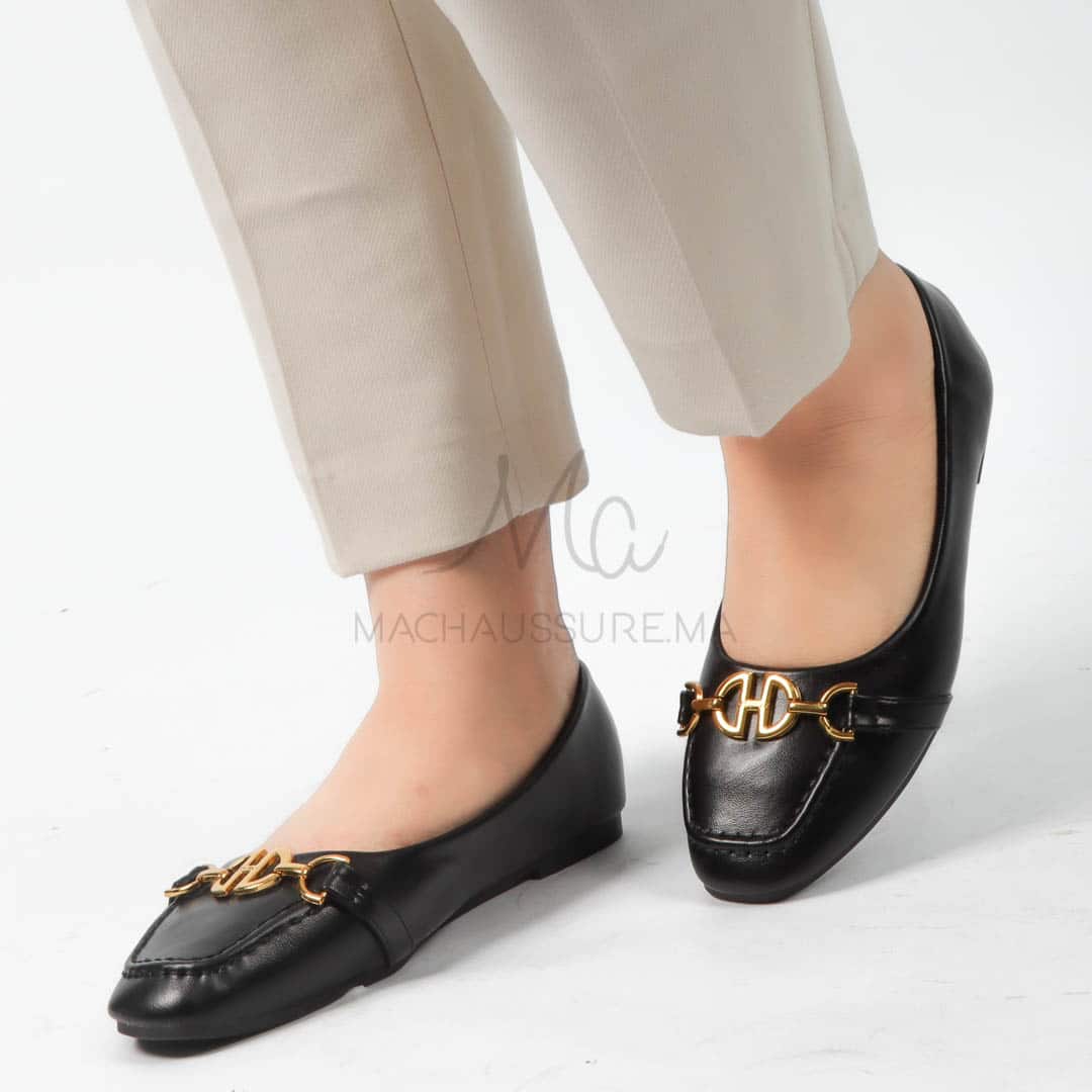 Jaspe - Mocassins femmes en Noir.