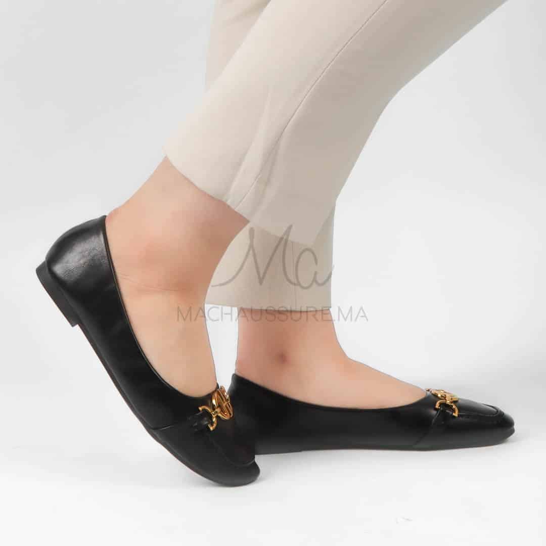 Jaspe - Mocassins femmes en Noir.