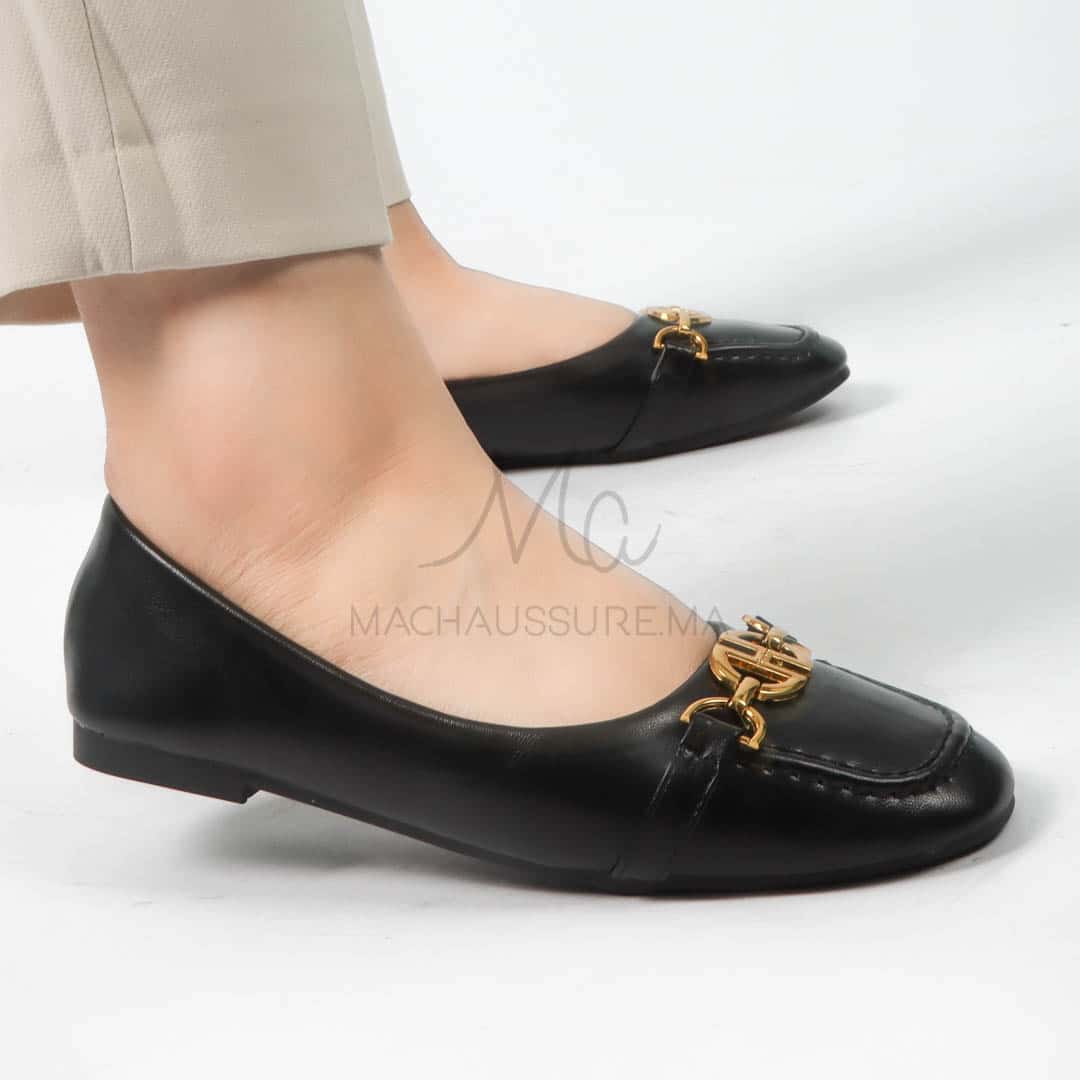 Jaspe - Mocassins femmes en Noir.