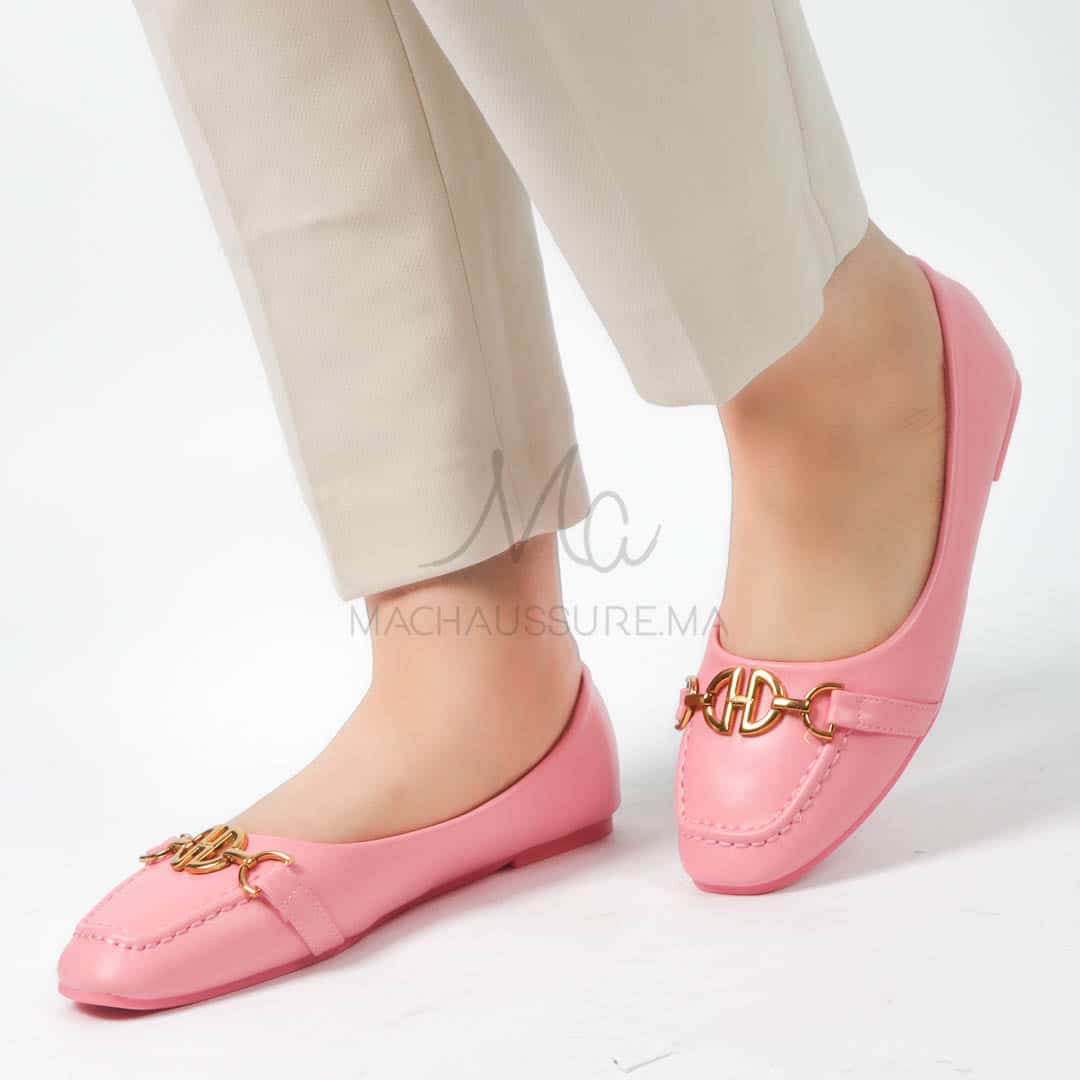 Jaspe - Mocassins femmes en Rose.