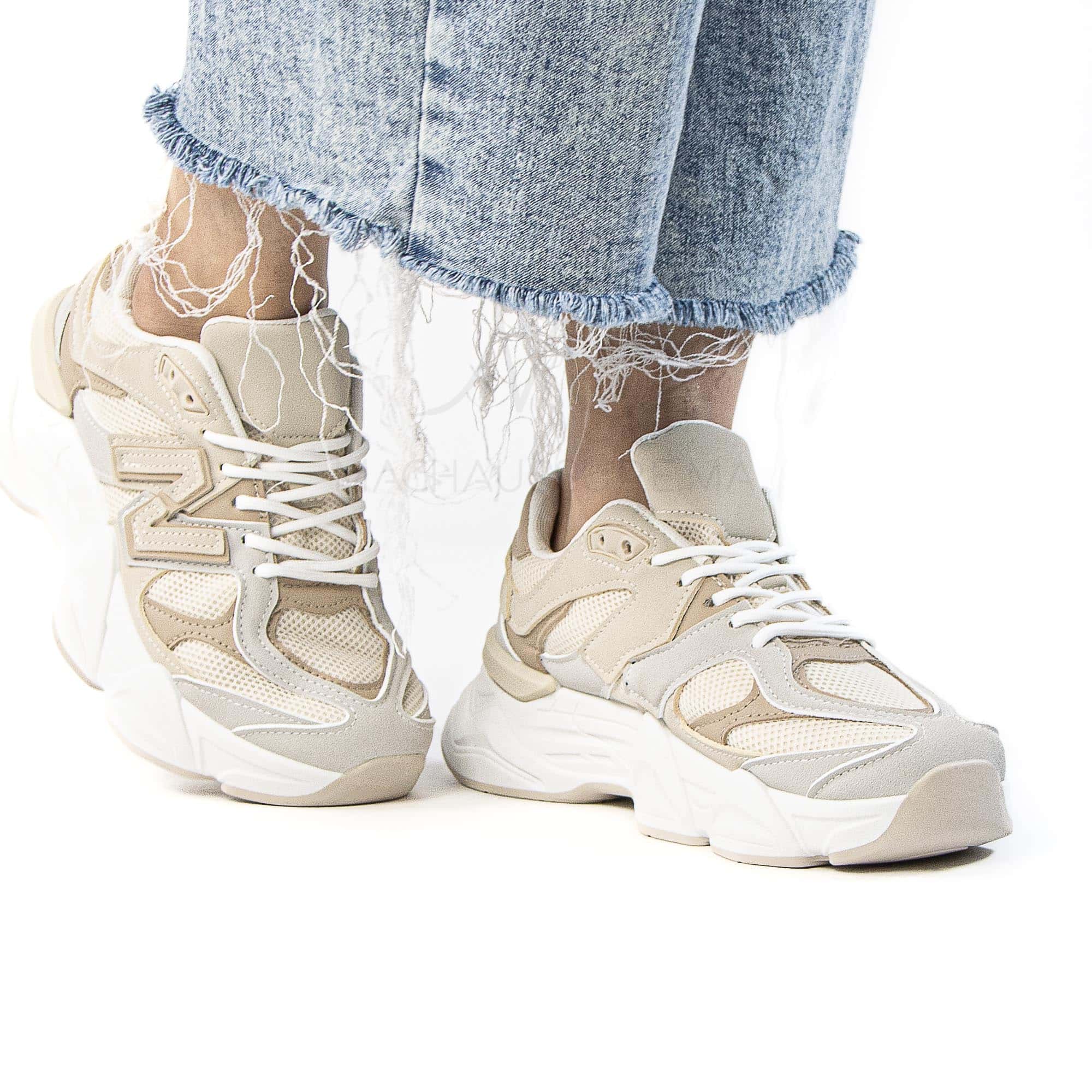 Skyline – Baskets Femmes en Beige.