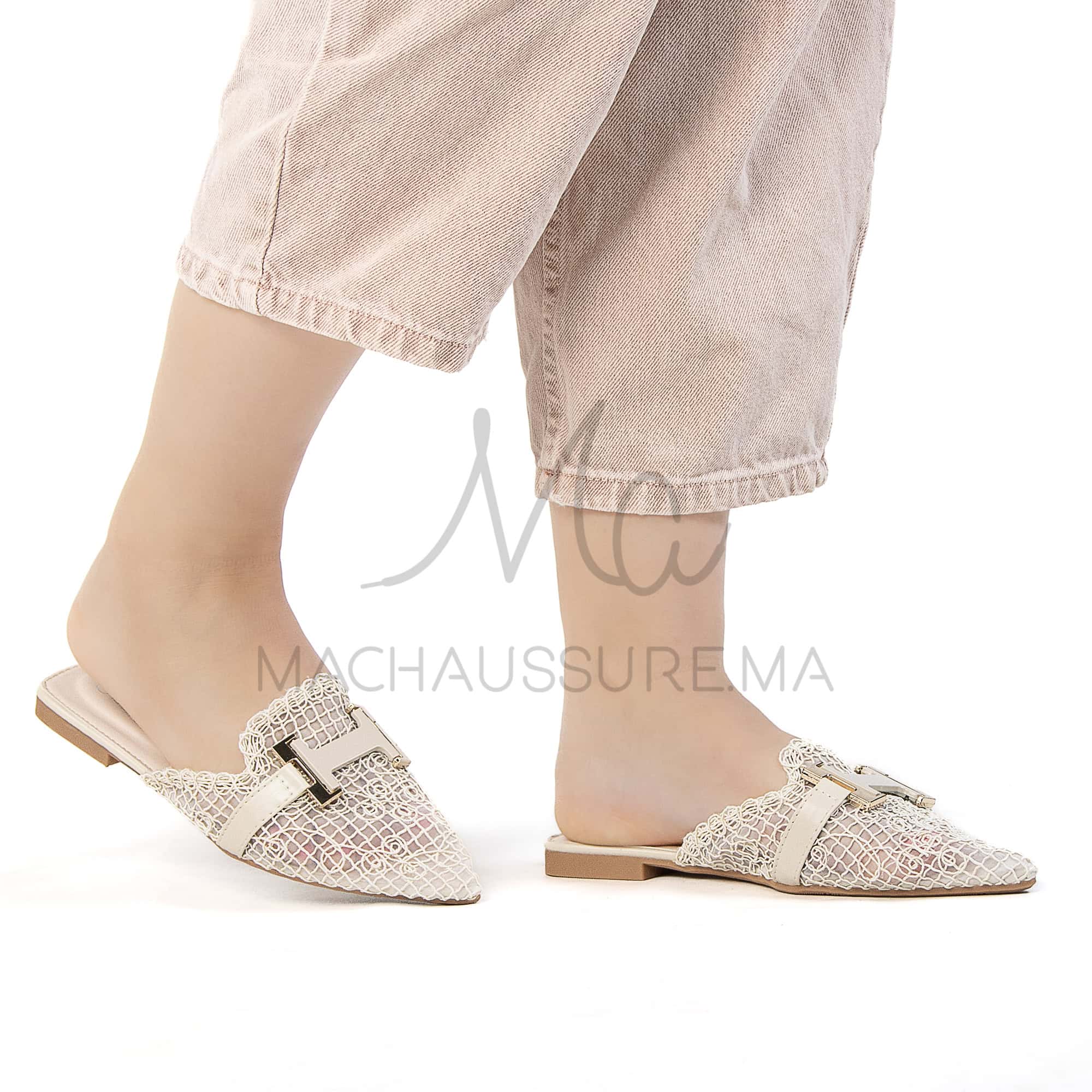 Janessa – Mules femmes en Beige.
