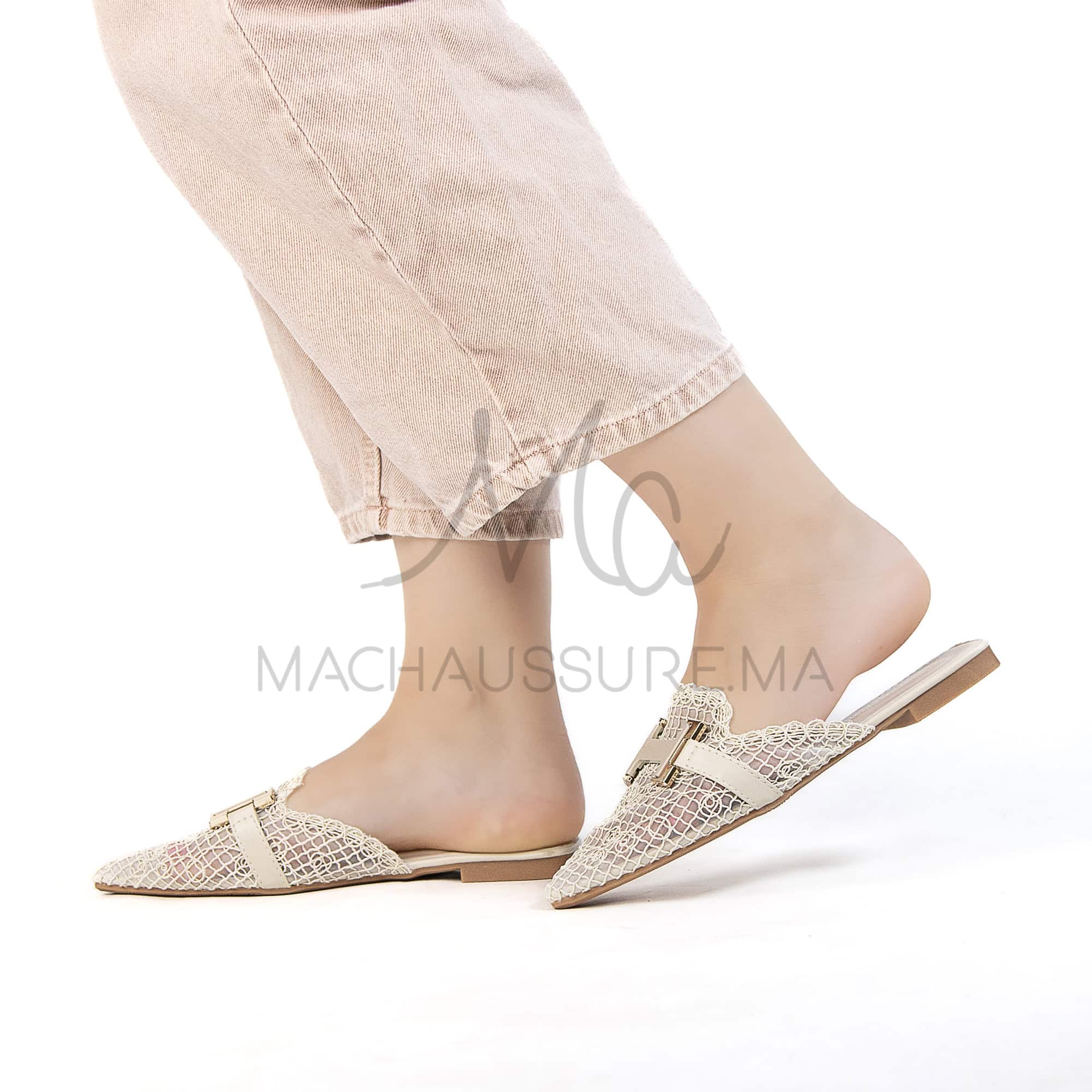Janessa – Mules femmes en Beige.