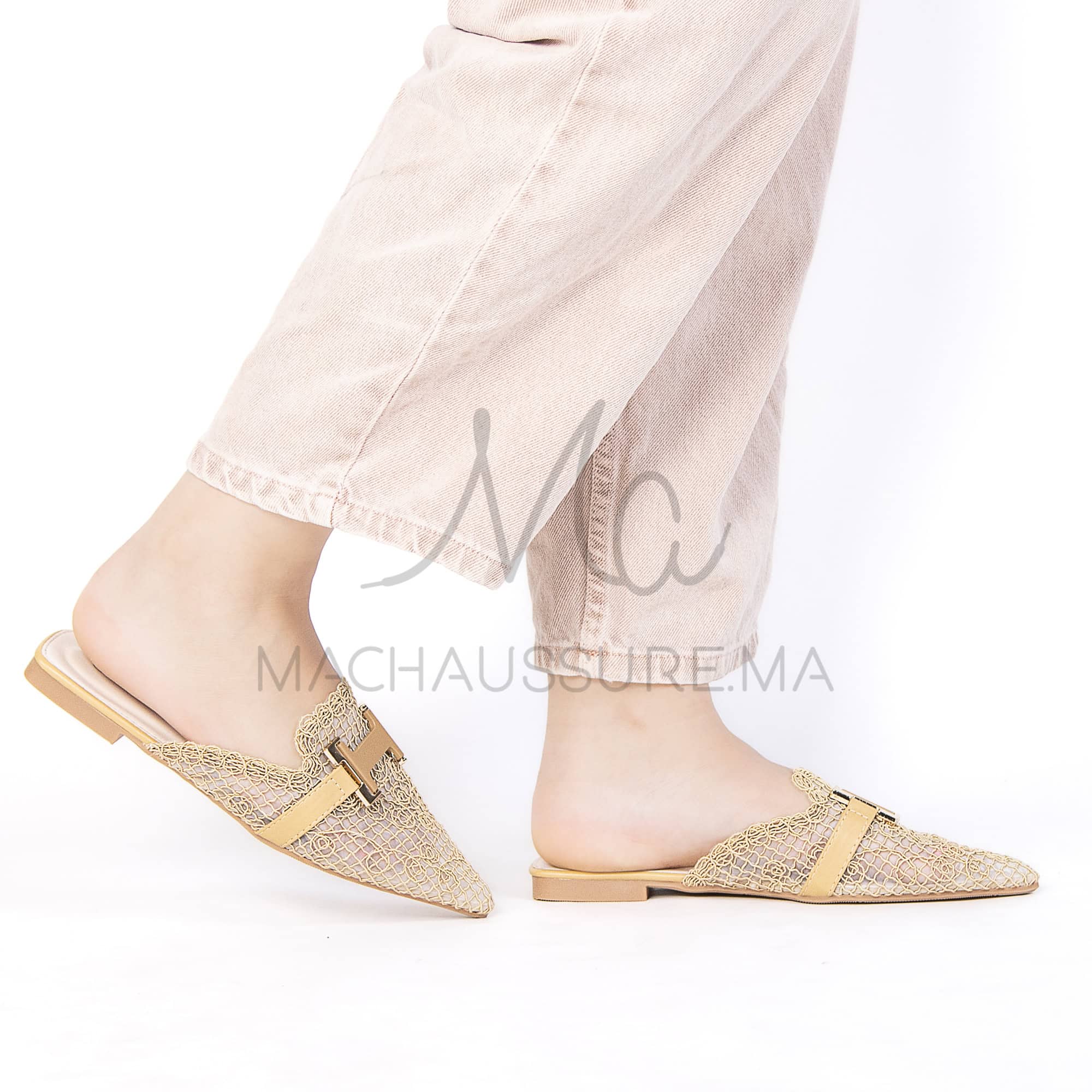 Janessa – Mules femmes en Kaki.