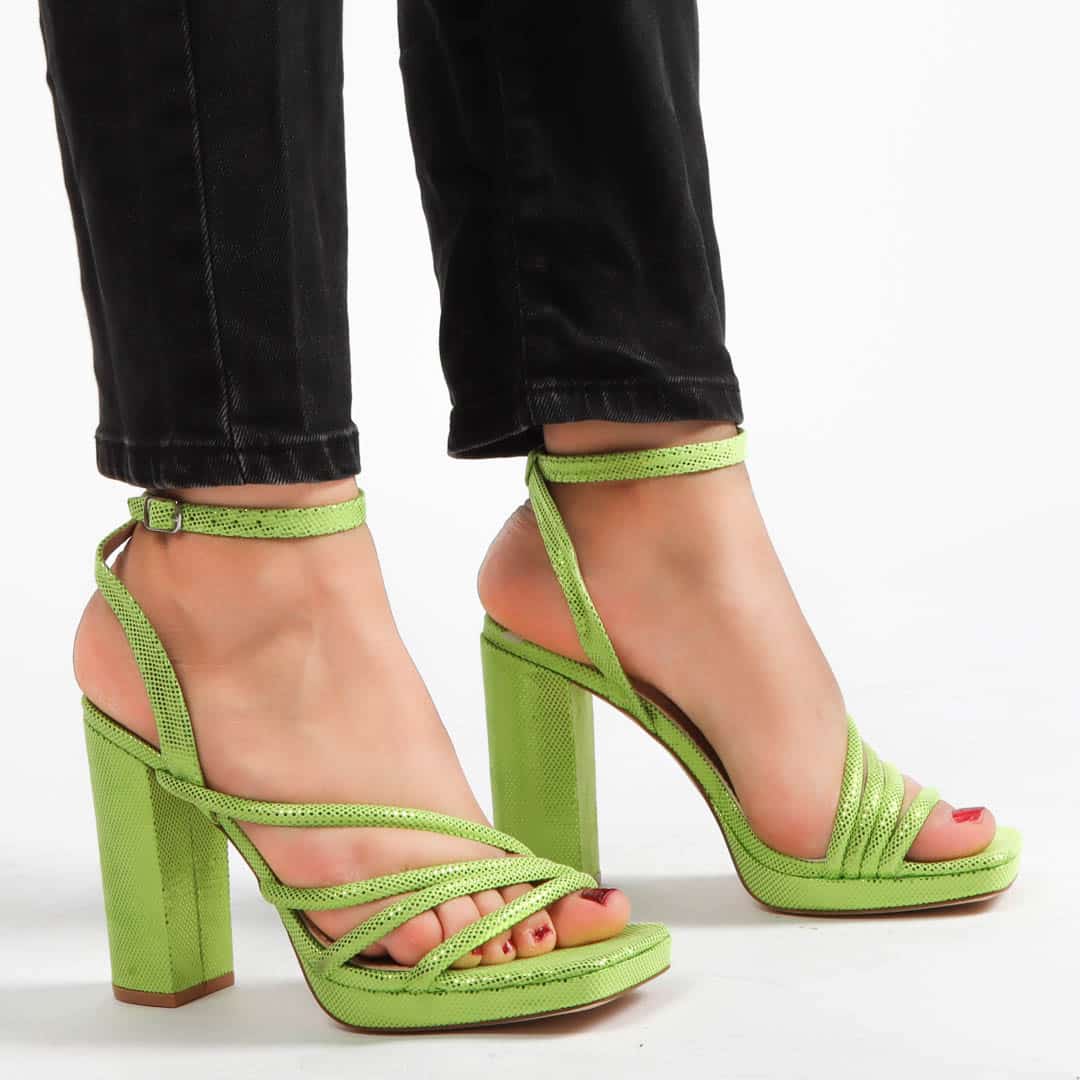 Vivid – Sandales à talon Vert.