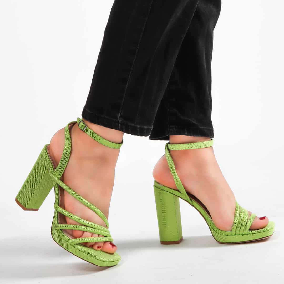 Vivid – Sandales à talon Vert.