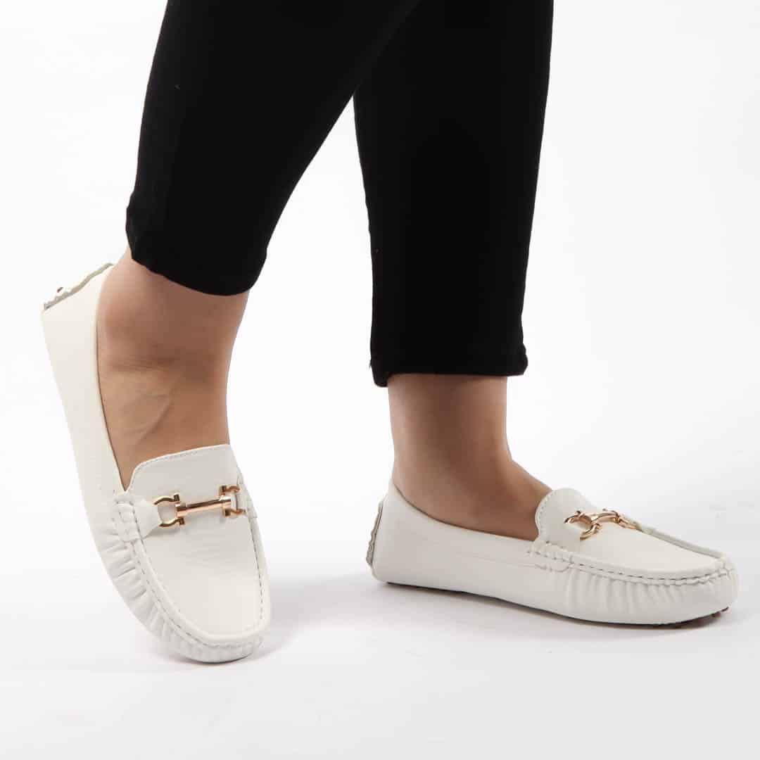 TATIANA– Mocassinns Femmes en Blanc.