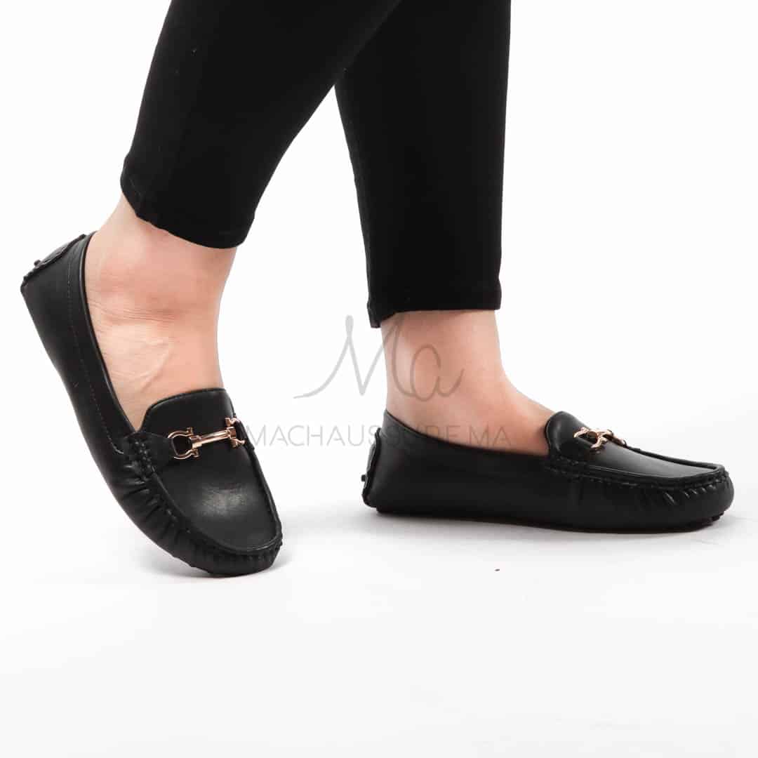 TATIANA– Mocassinns Femmes en Noir.