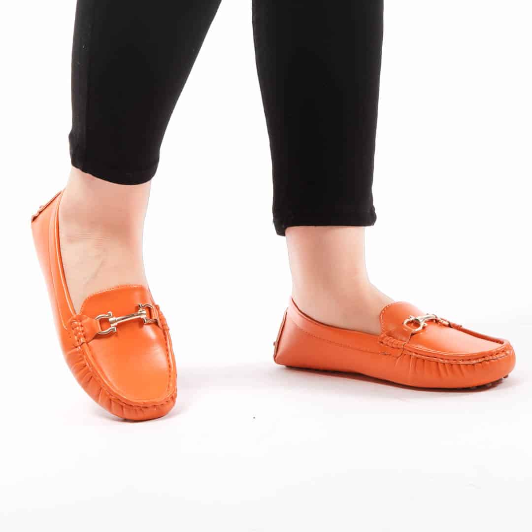 TATIANA– Mocassinns Femmes en Orange.