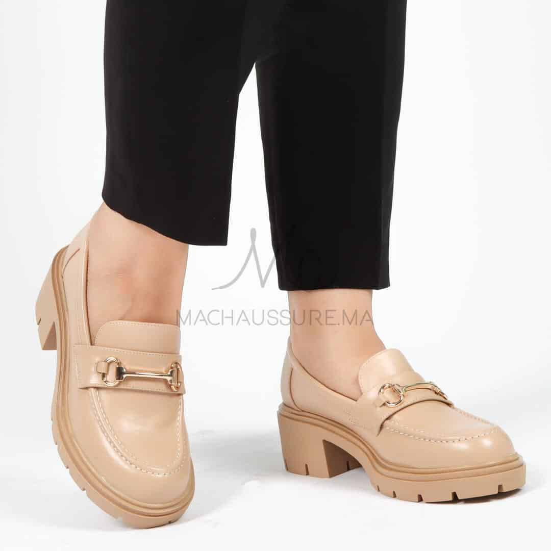 Losy – Derbies à plateforme Femmes en Beige.