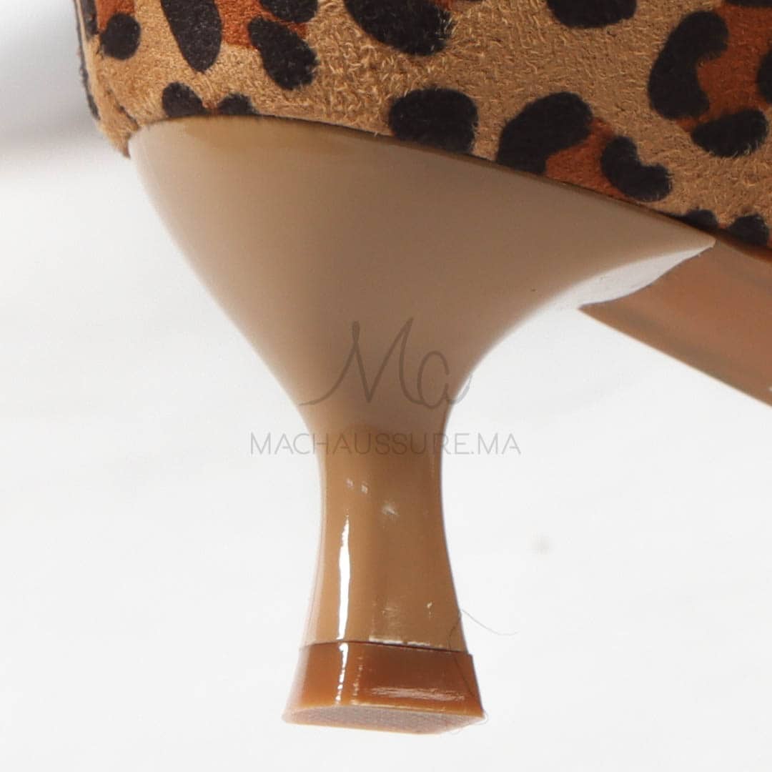 RACHA – Escarpin demi talon en Leopard.
