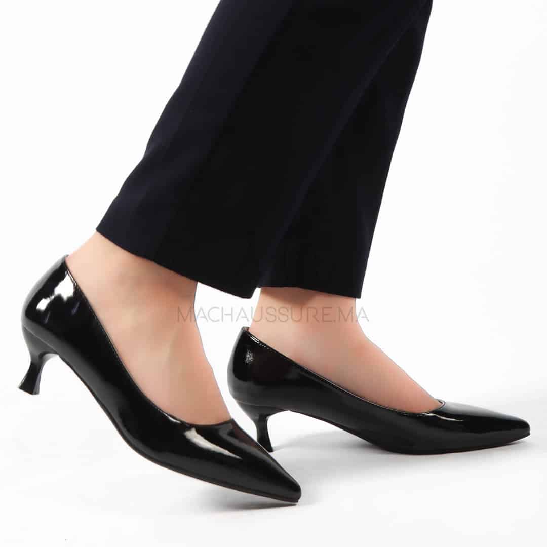 RACHA – Escarpin demi talon en Noir.