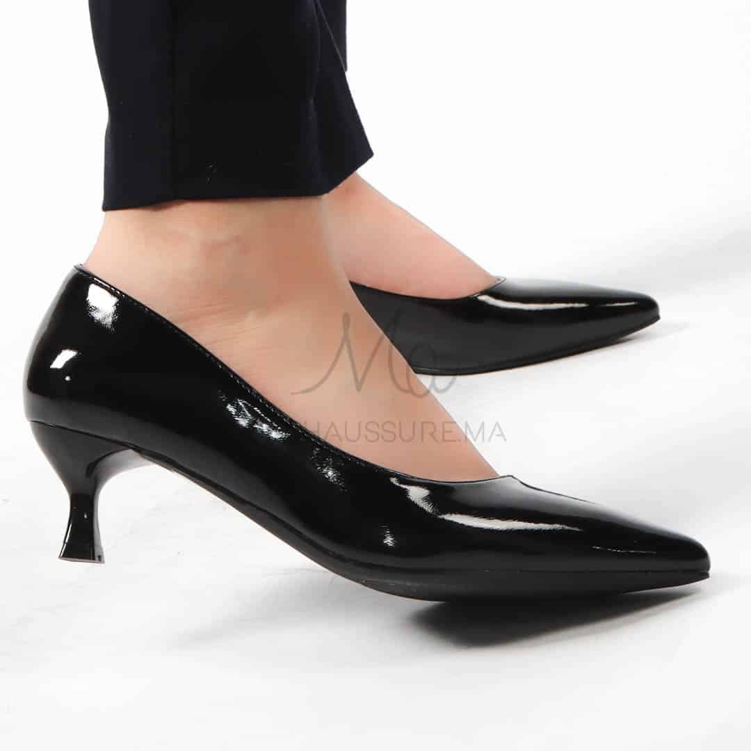 RACHA – Escarpin demi talon en Noir.