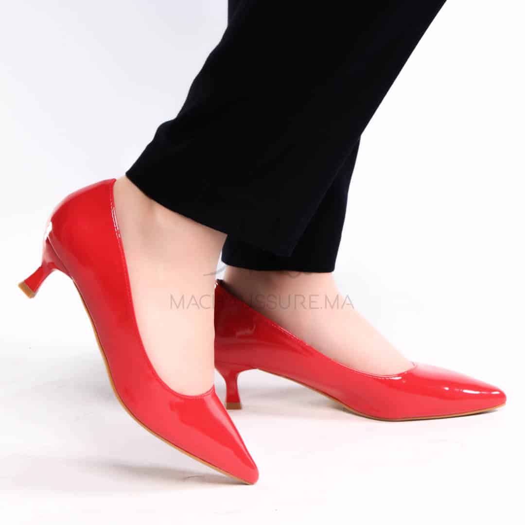 RACHA – Escarpin demi talon en Rouge.