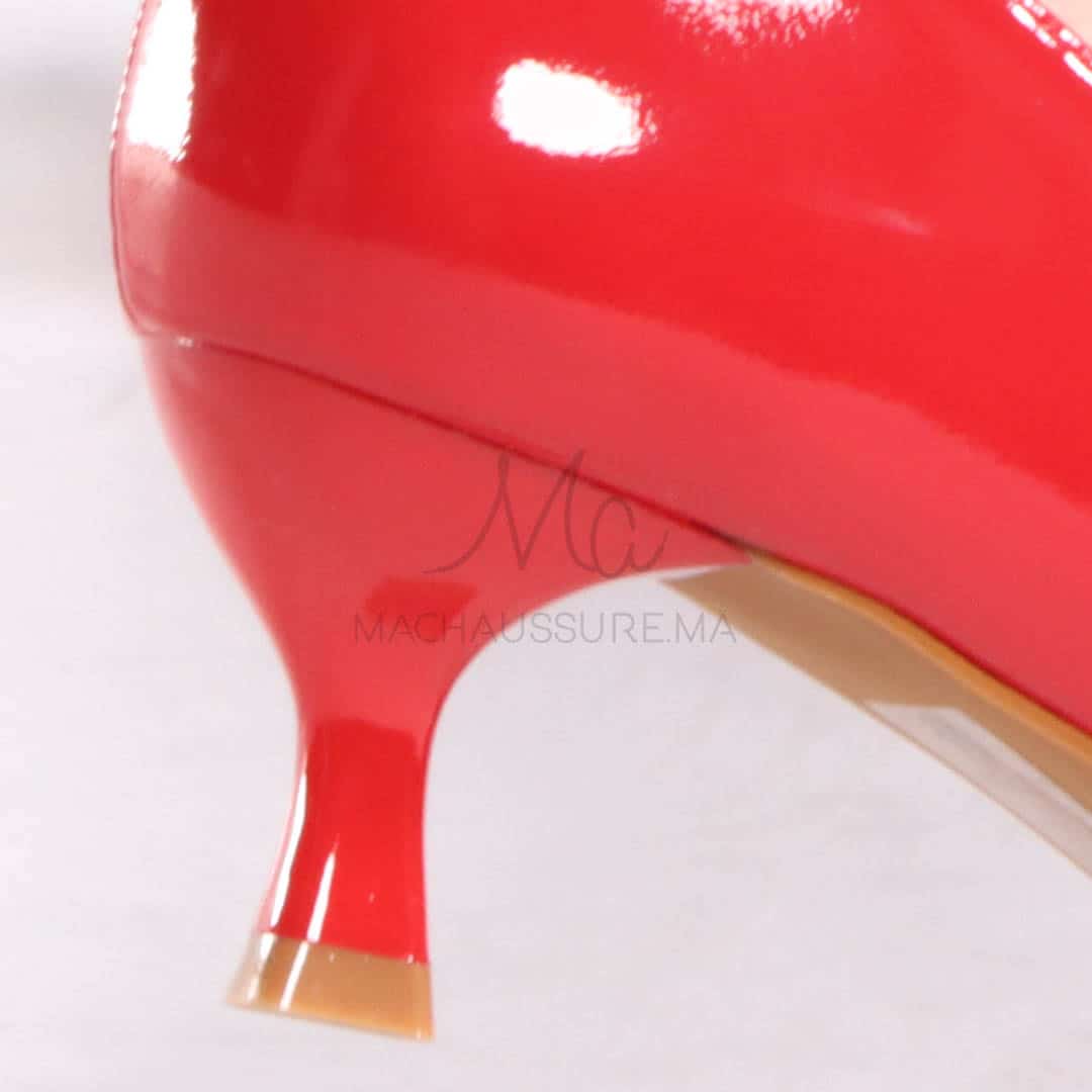 RACHA – Escarpin demi talon en Rouge.