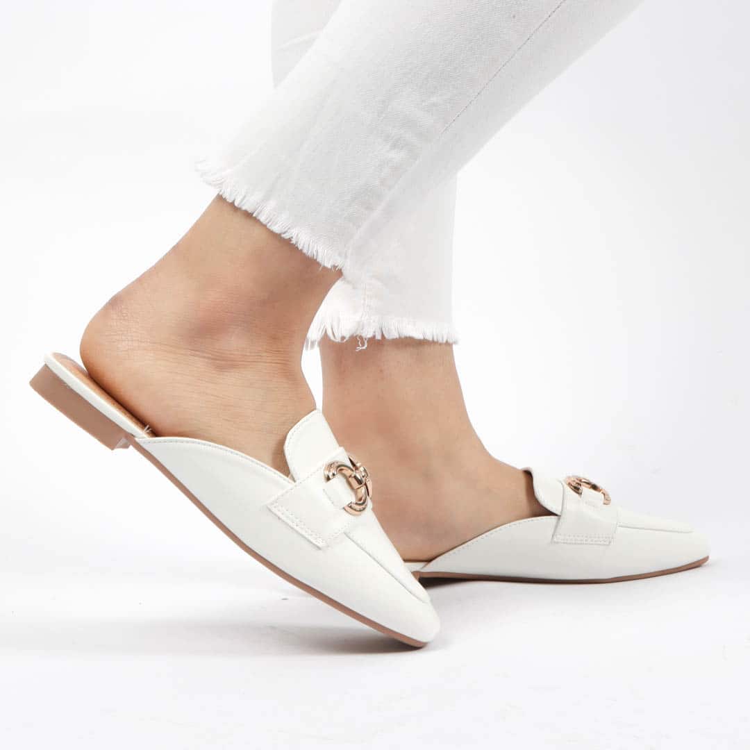 Moviq – Mules Femmes en Blanc.