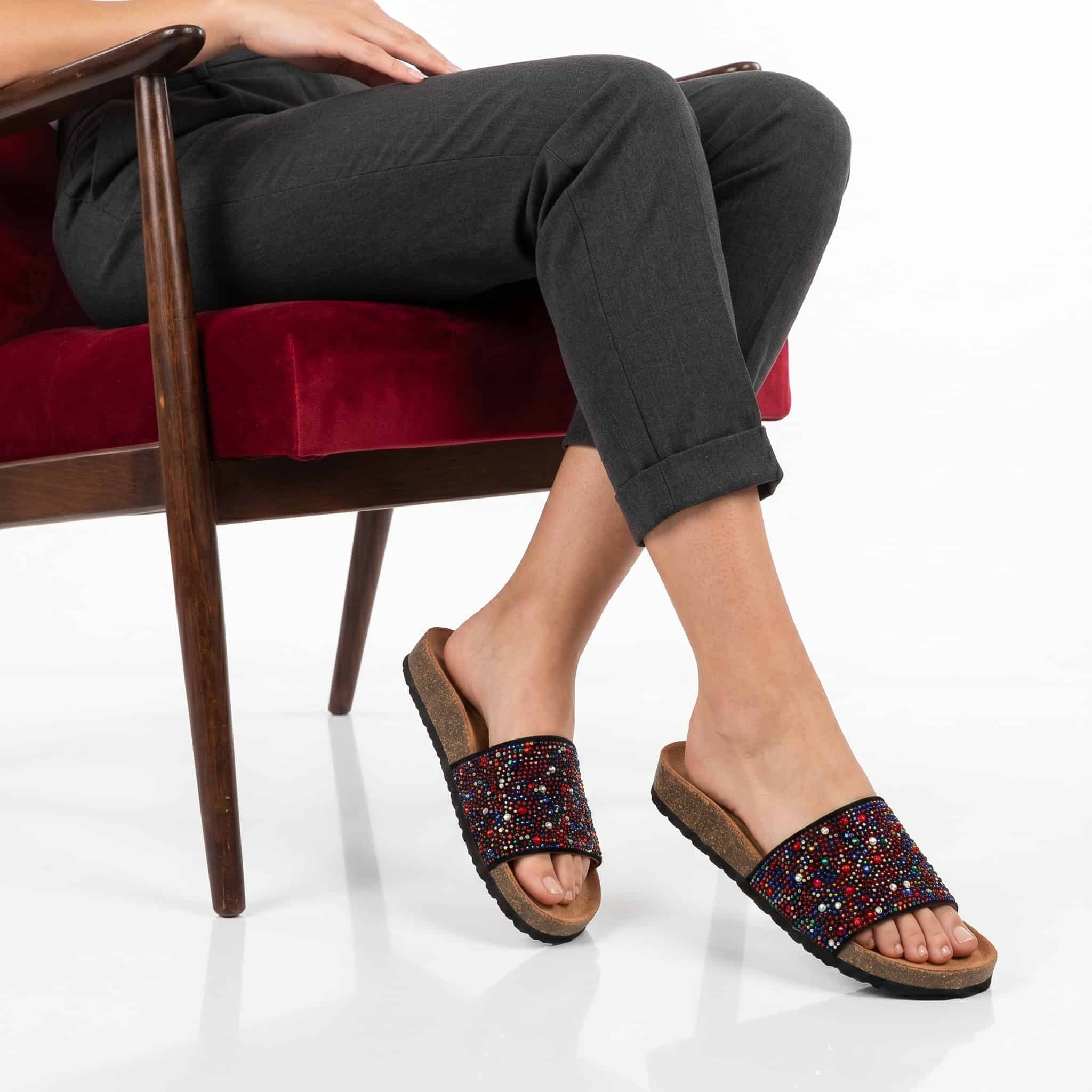 Topaze - Sandales plates en Multicolore.