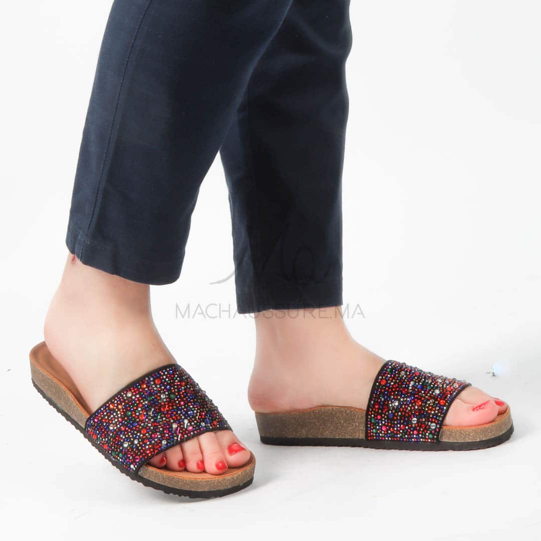 Topaze - Sandales plates en Multicolore.