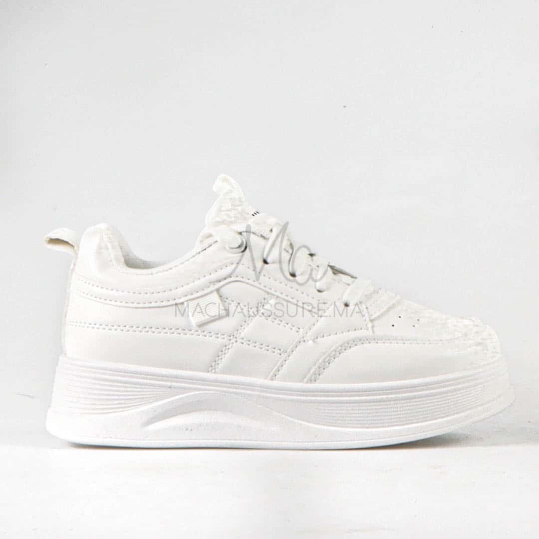 Pavel - Baskets enfants en Blanc.