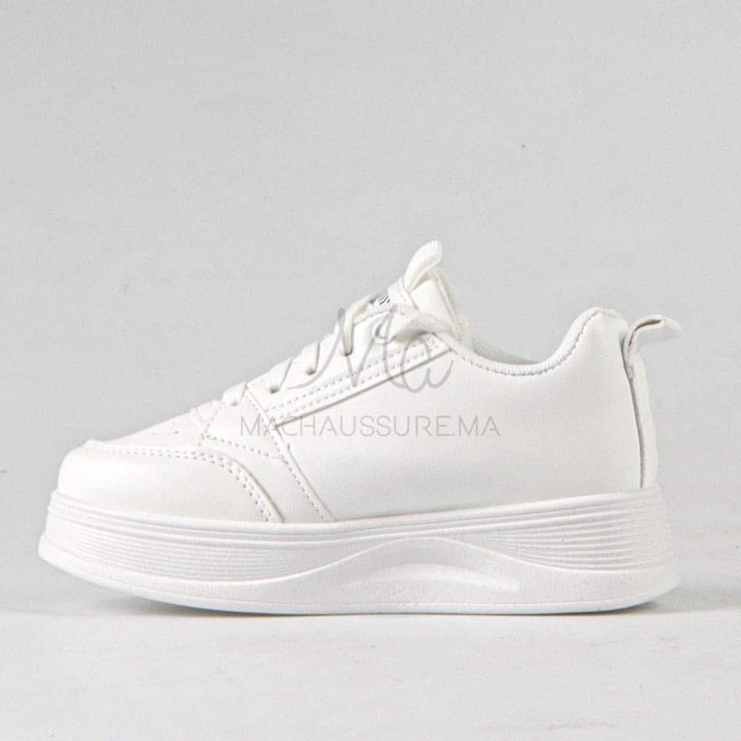 Pavel - Baskets enfants en Blanc.