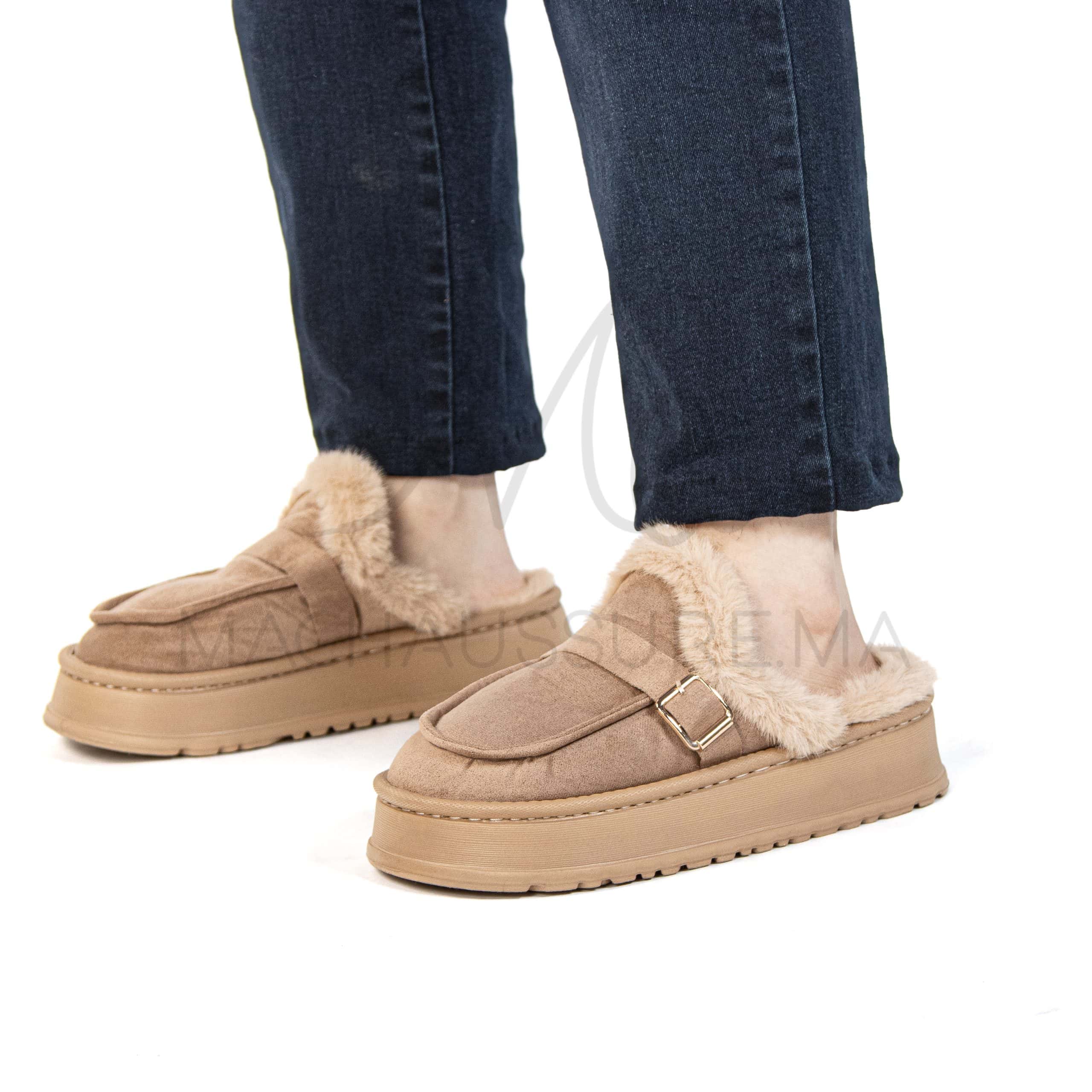 Chummy – Pantoufles Femmes en Kaki.