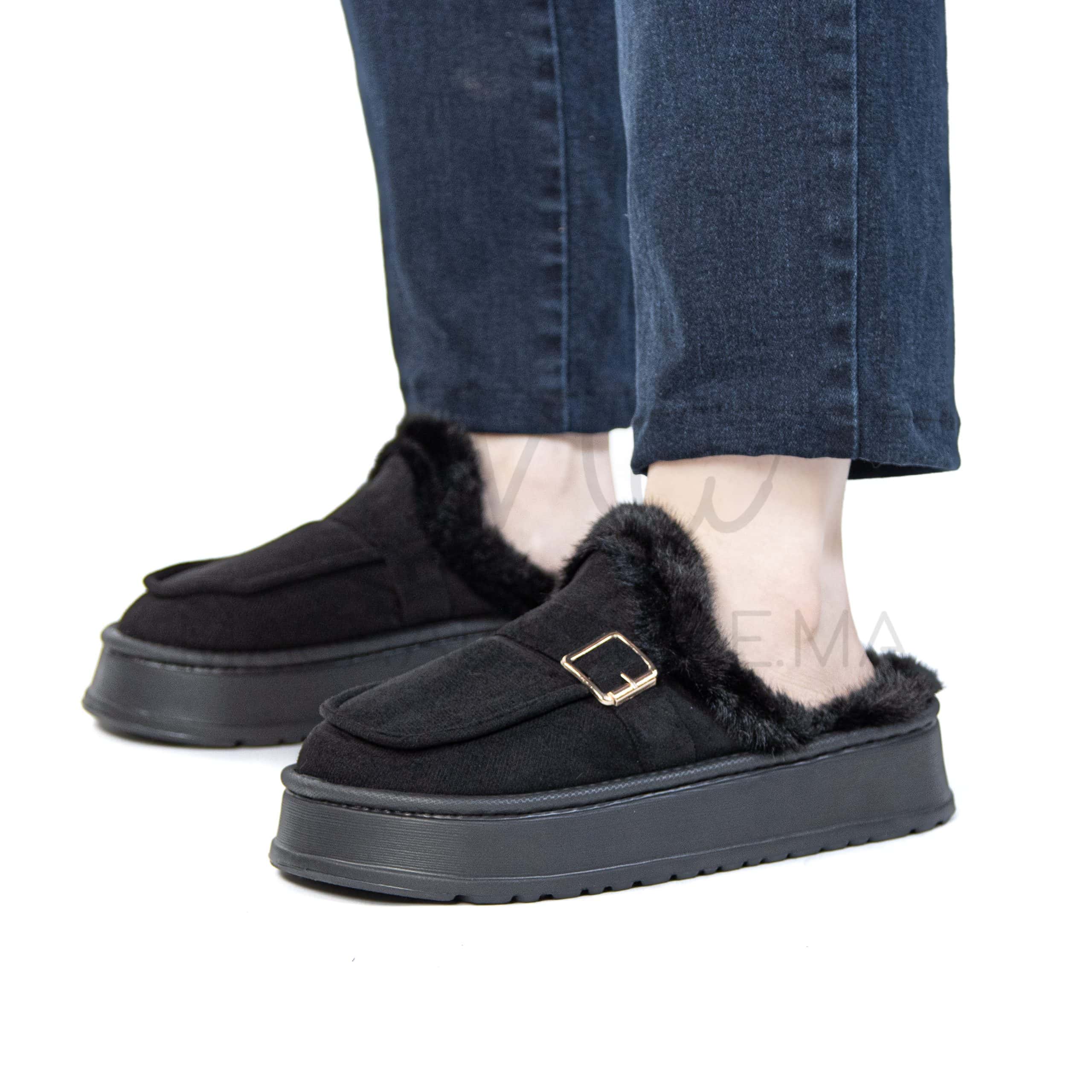 Chummy – Pantoufles Femmes en Noir.