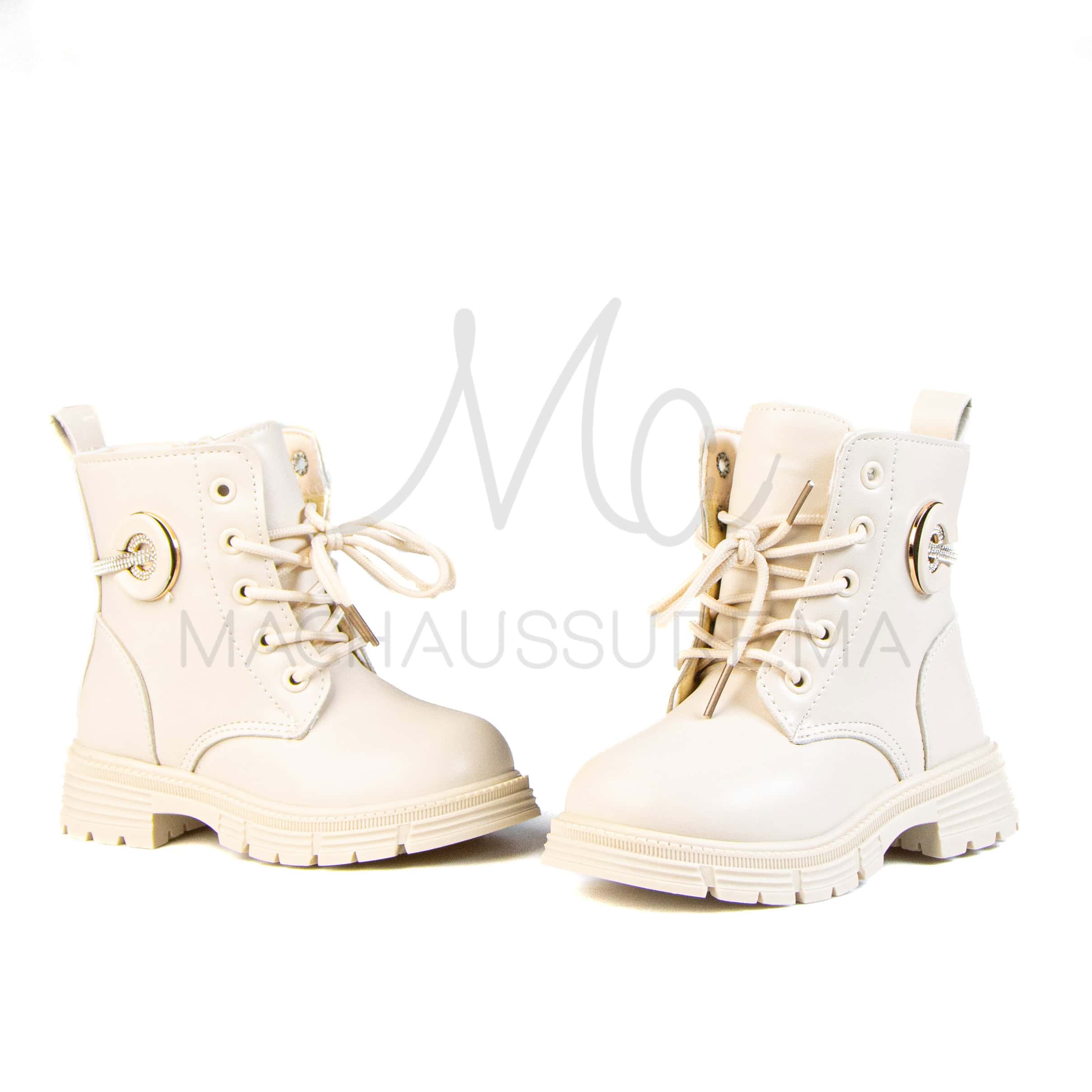 LYNDE – Bottines Fille en Beige.