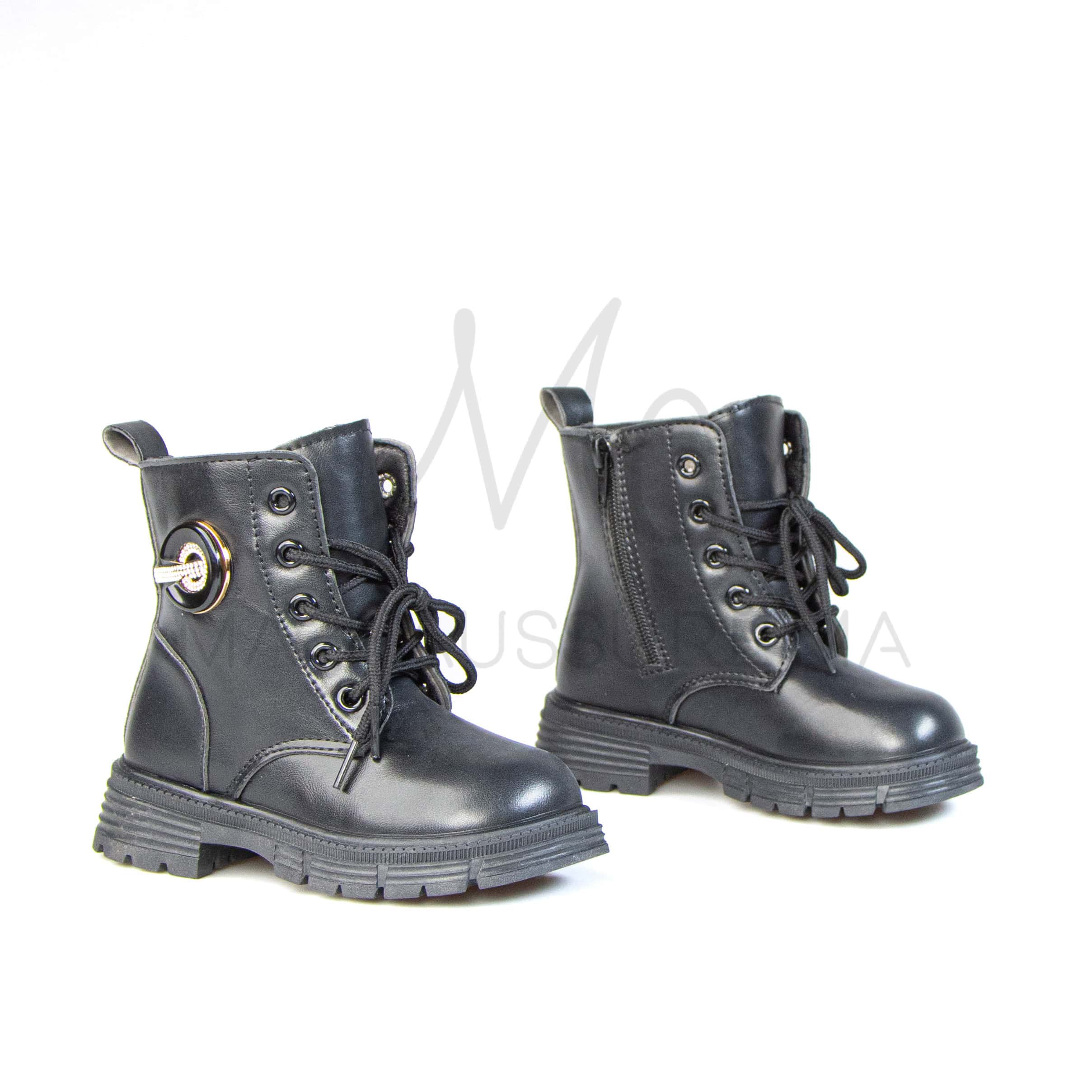LYNDE – Bottines Fille en Noir.