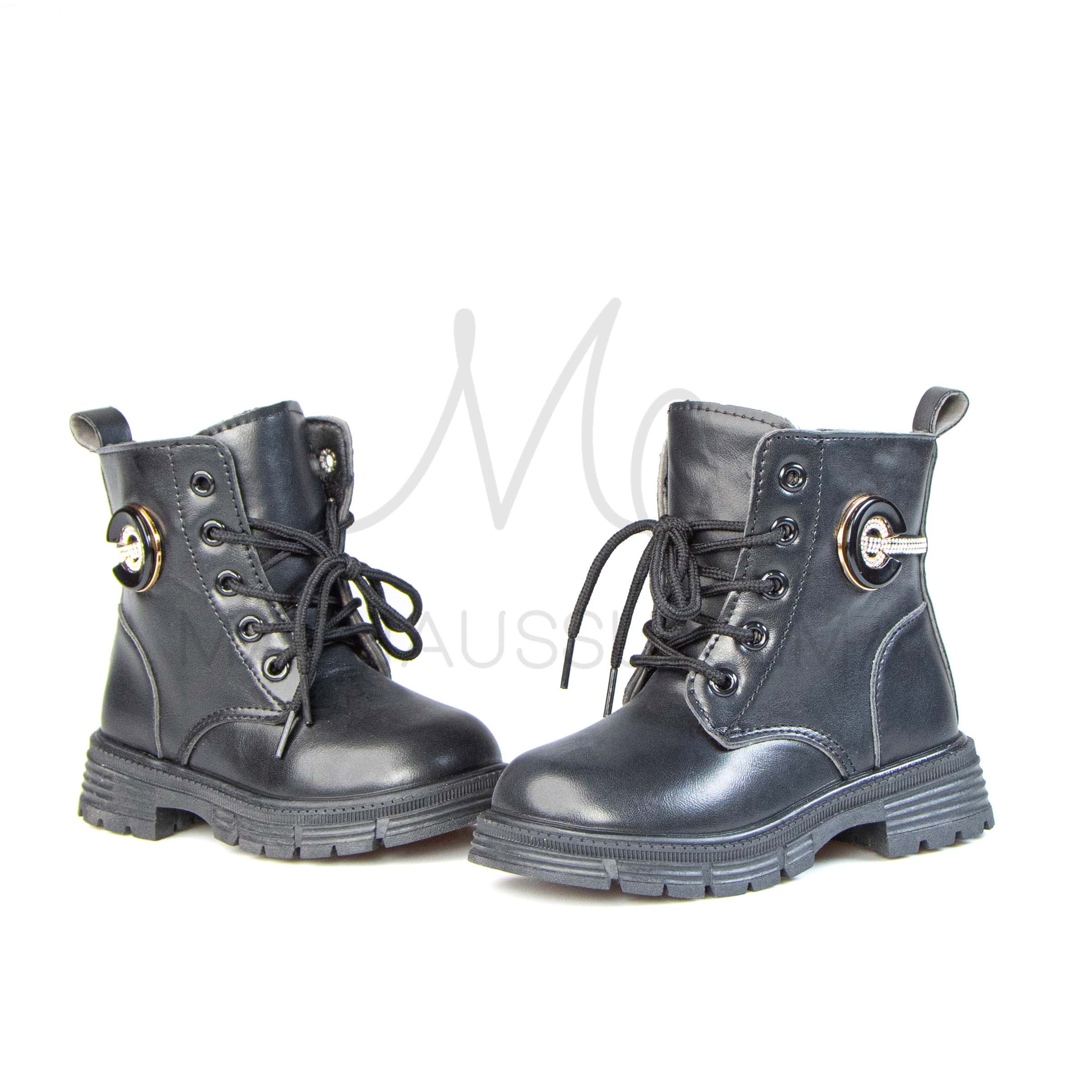 LYNDE – Bottines Fille en Noir.
