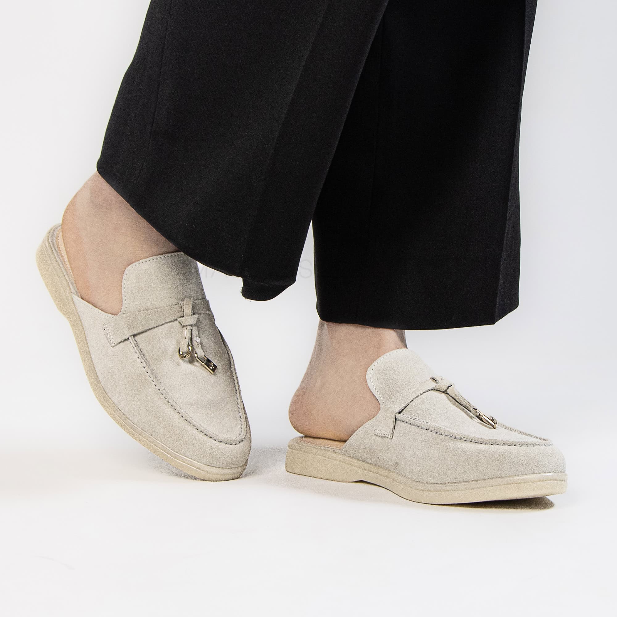 Trend – Mules Femmes en Daim Beige.
