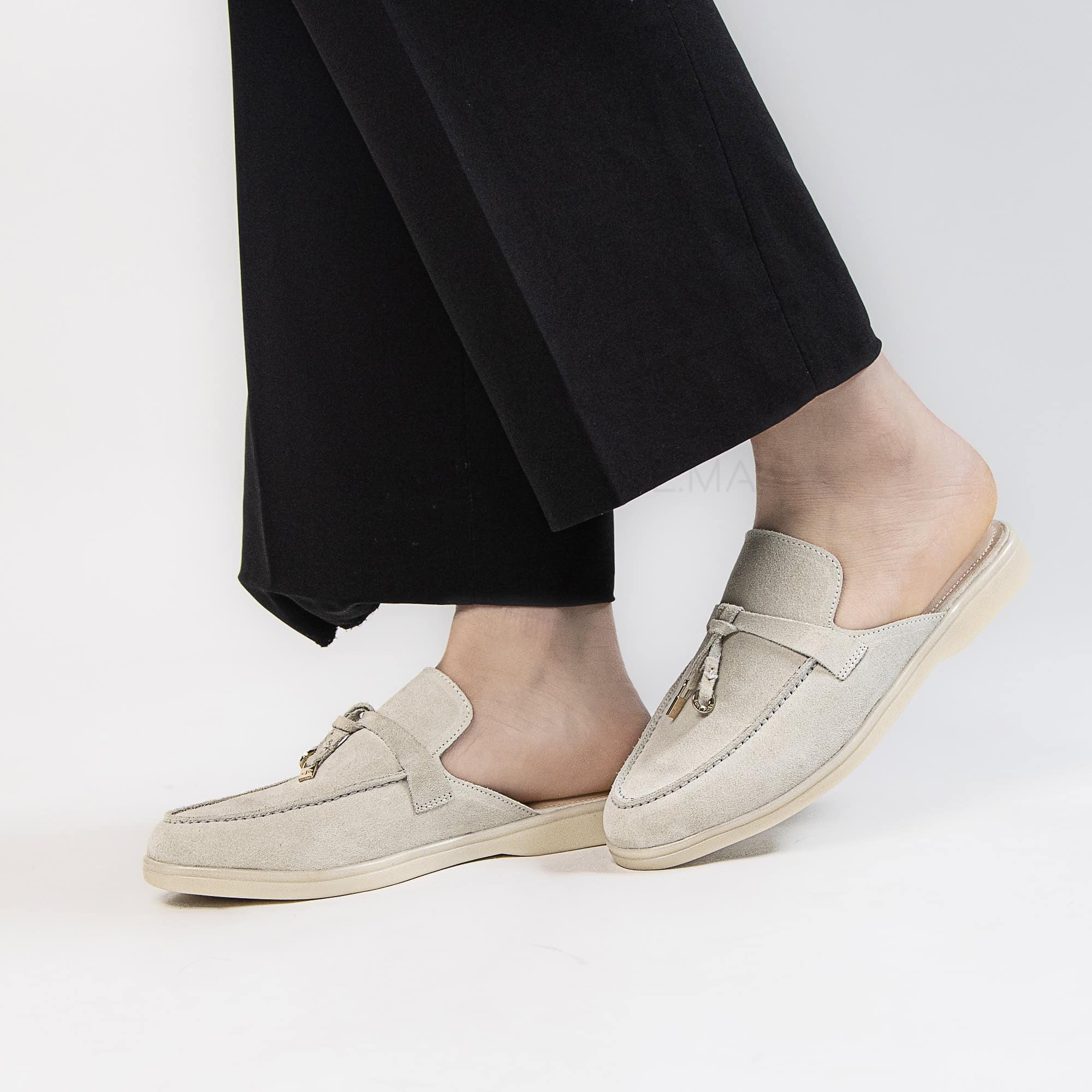 Trend – Mules Femmes en Daim Beige.