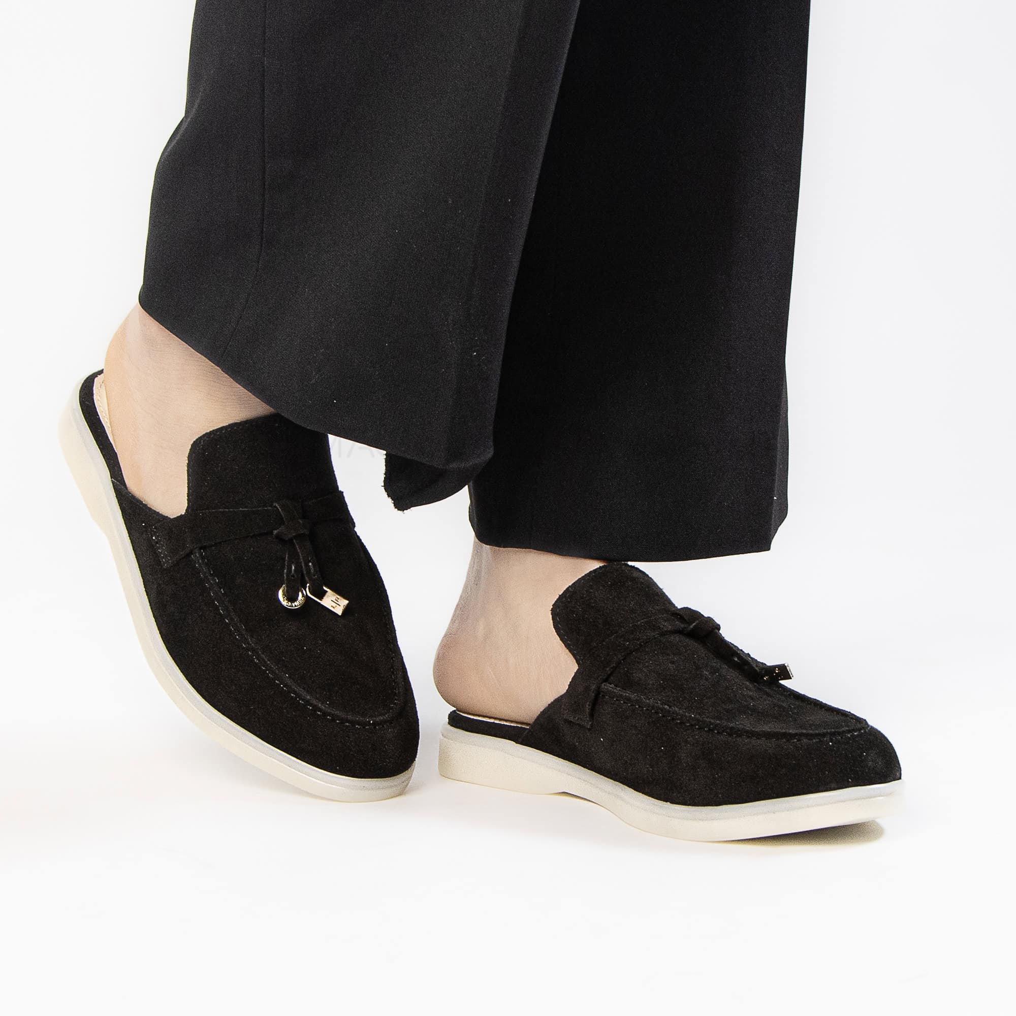 Trend – Mules Femmes en Daim Noir.