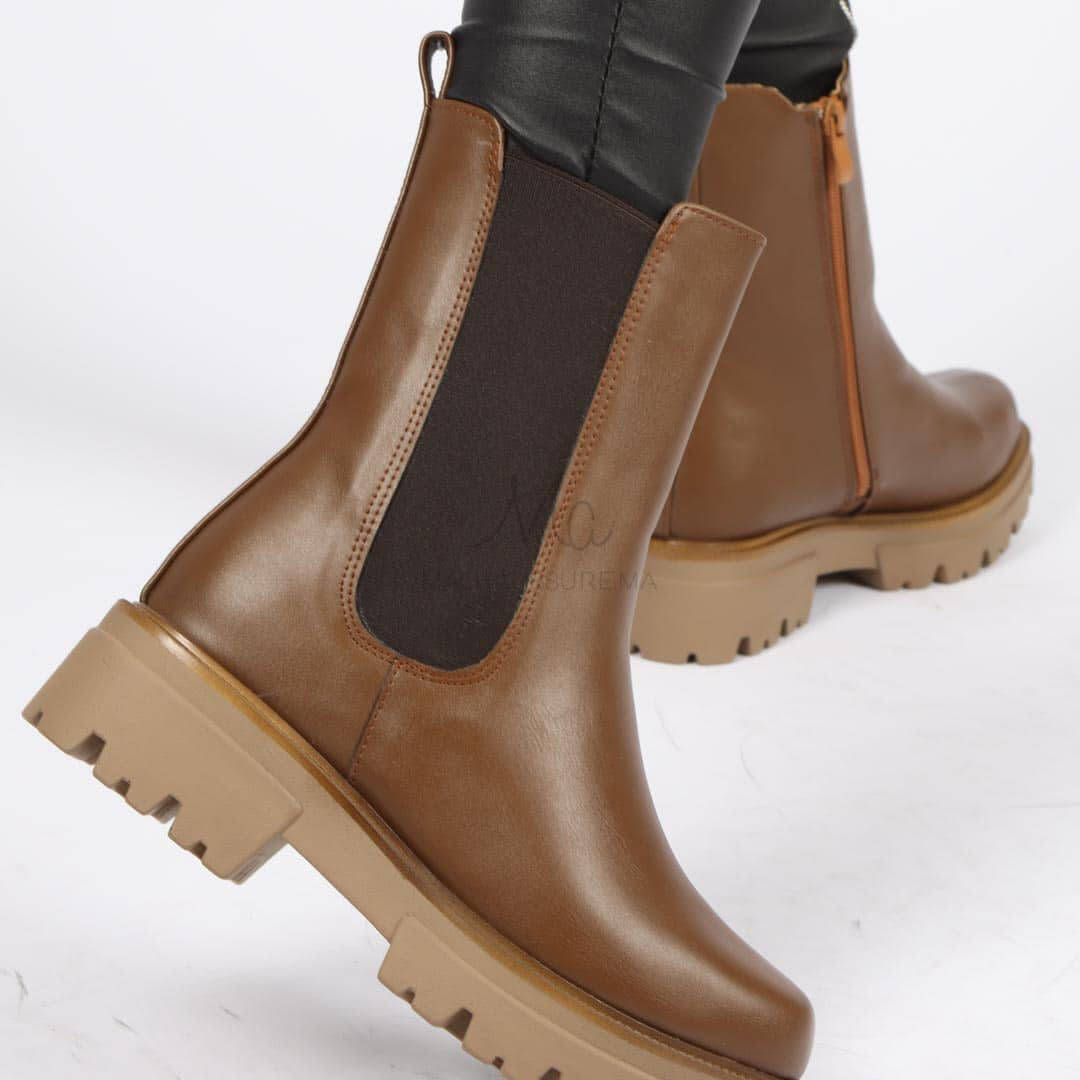 OTILYA - Bottines en Tabac.