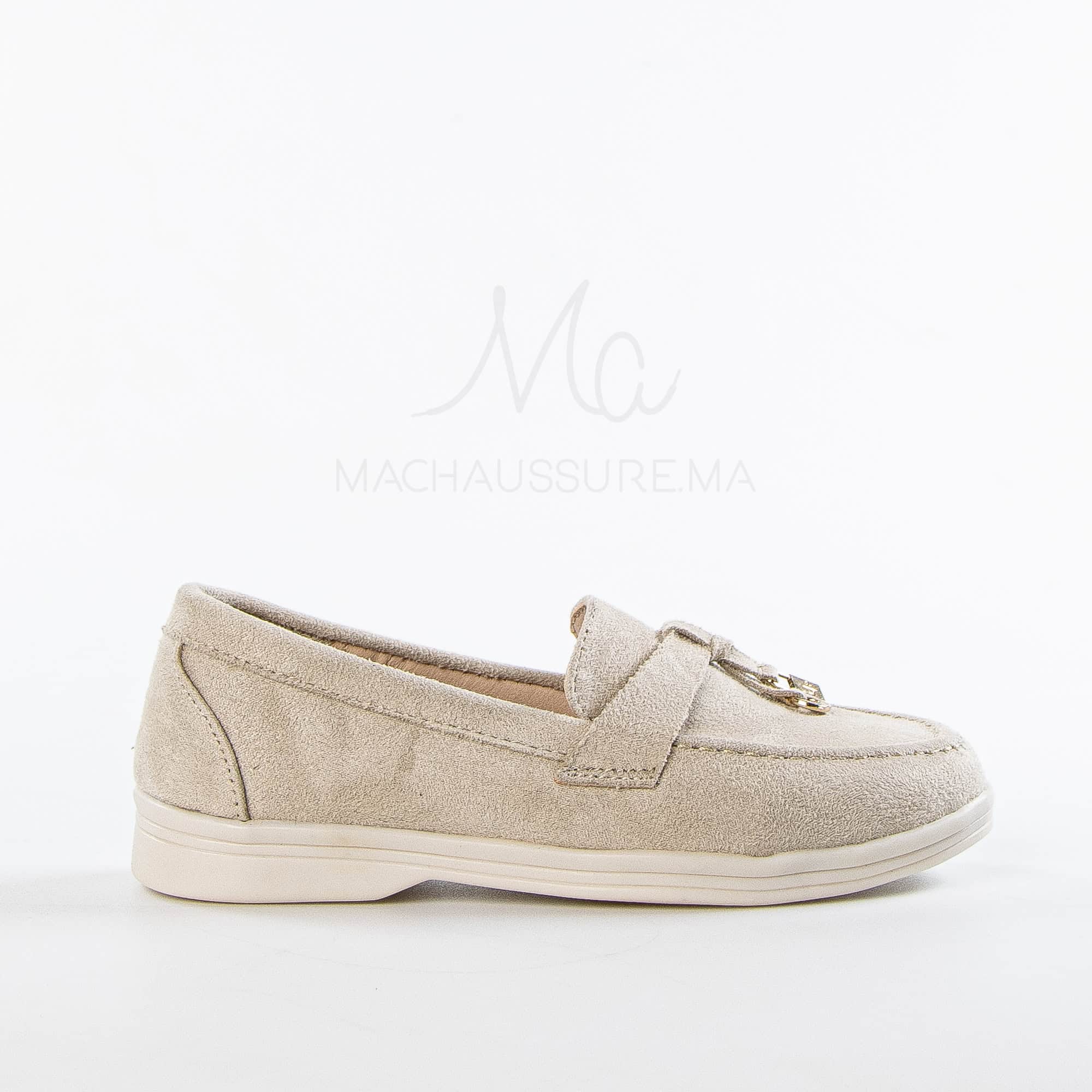 Opaline – Mocassins Fille en Beige.