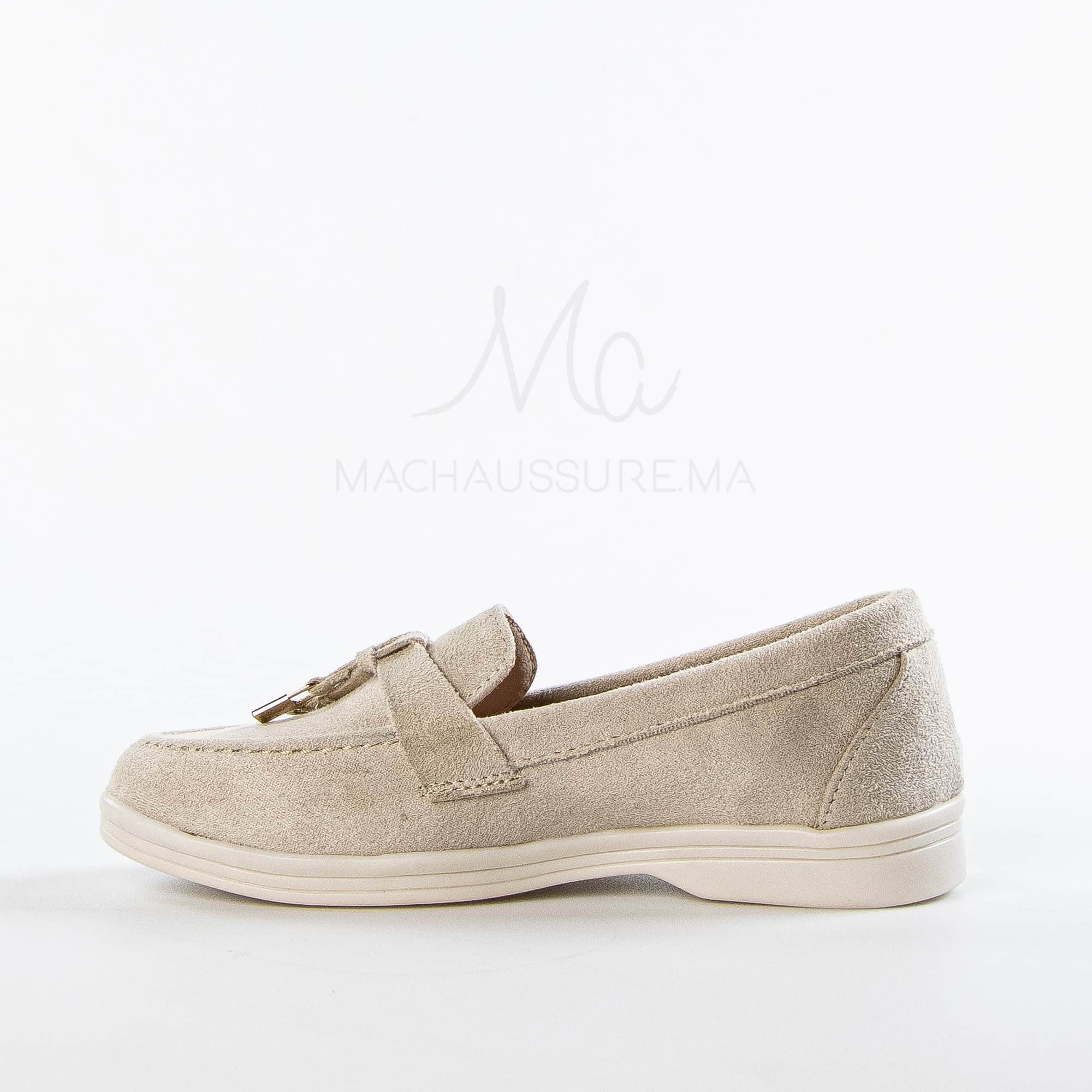 Opaline – Mocassins Fille en Beige.