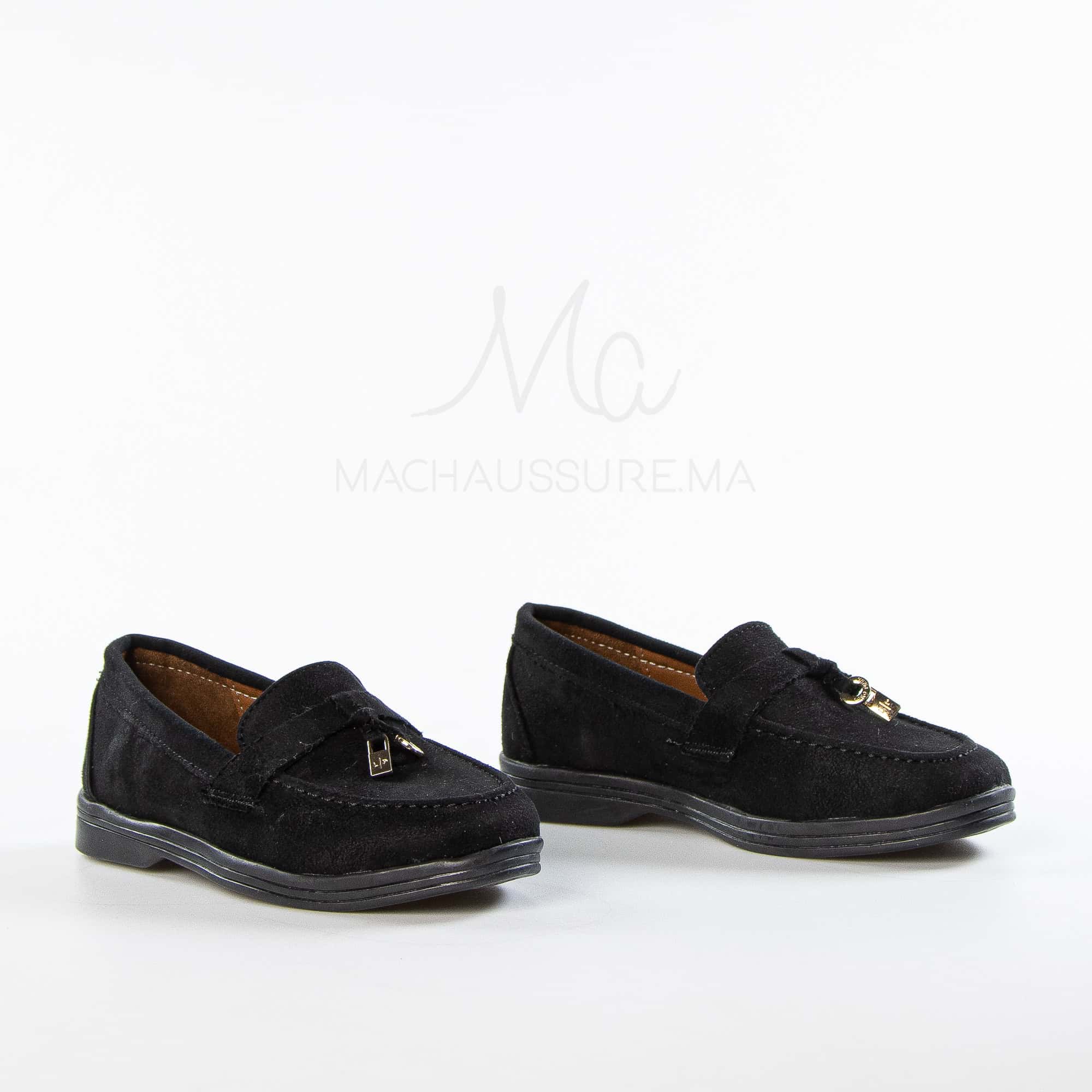 Opaline – Mocassins Fille en Noir.