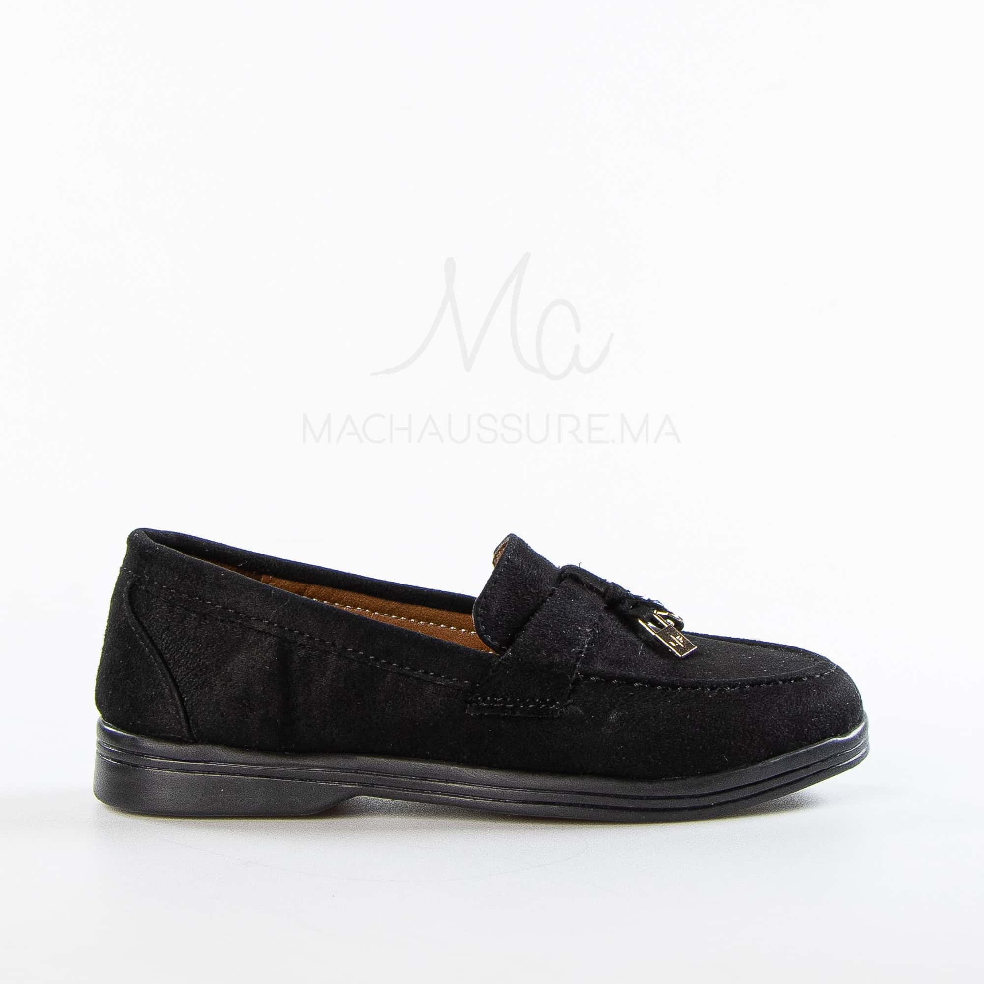 Opaline – Mocassins Fille en Noir.