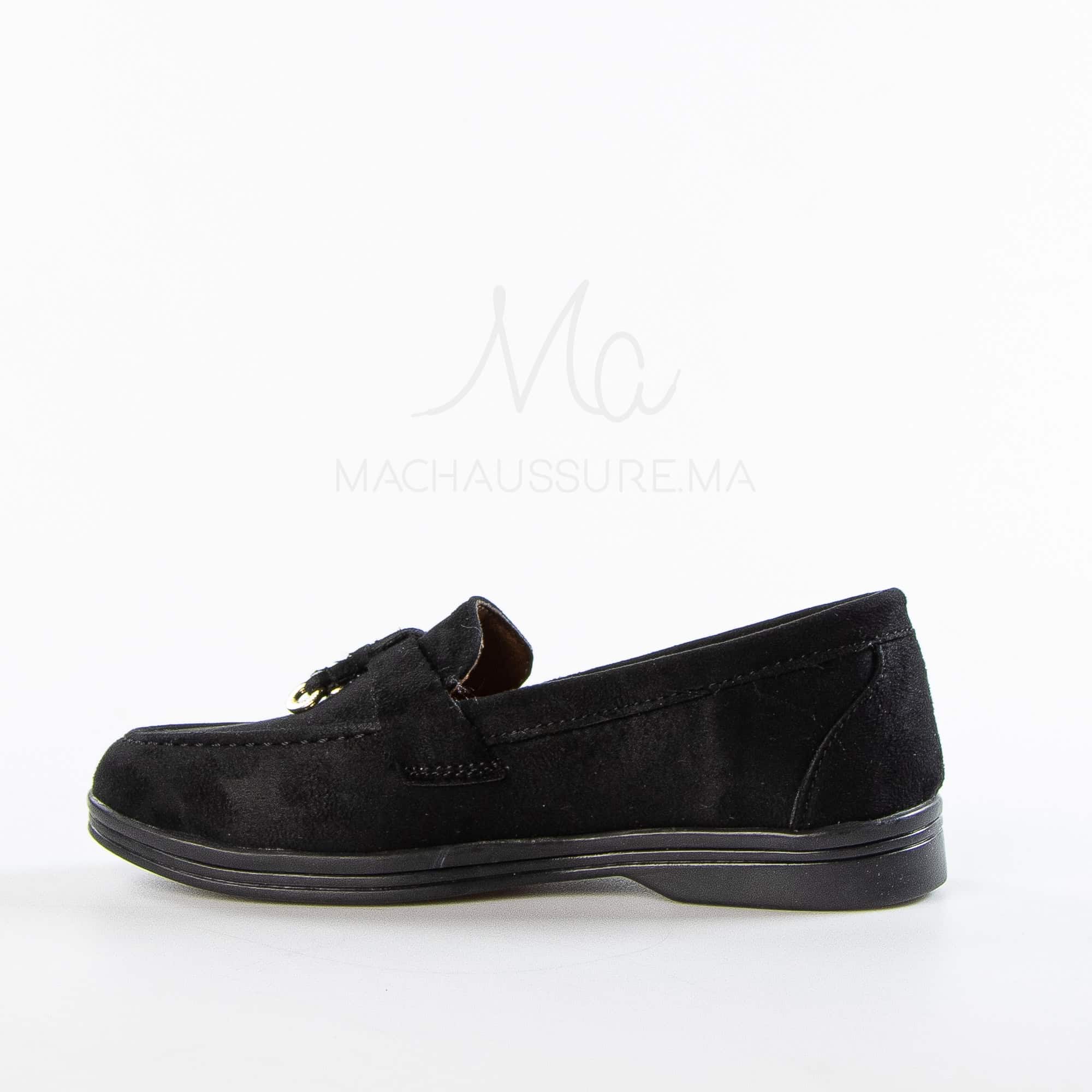 Opaline – Mocassins Fille en Noir.