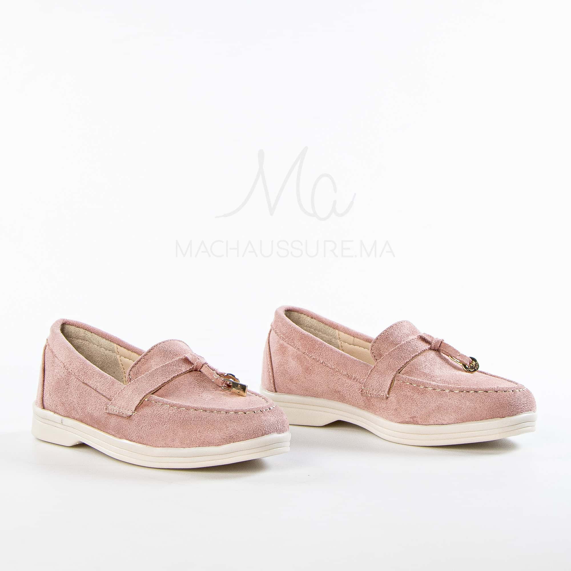 Opaline – Mocassins Fille en Rose.