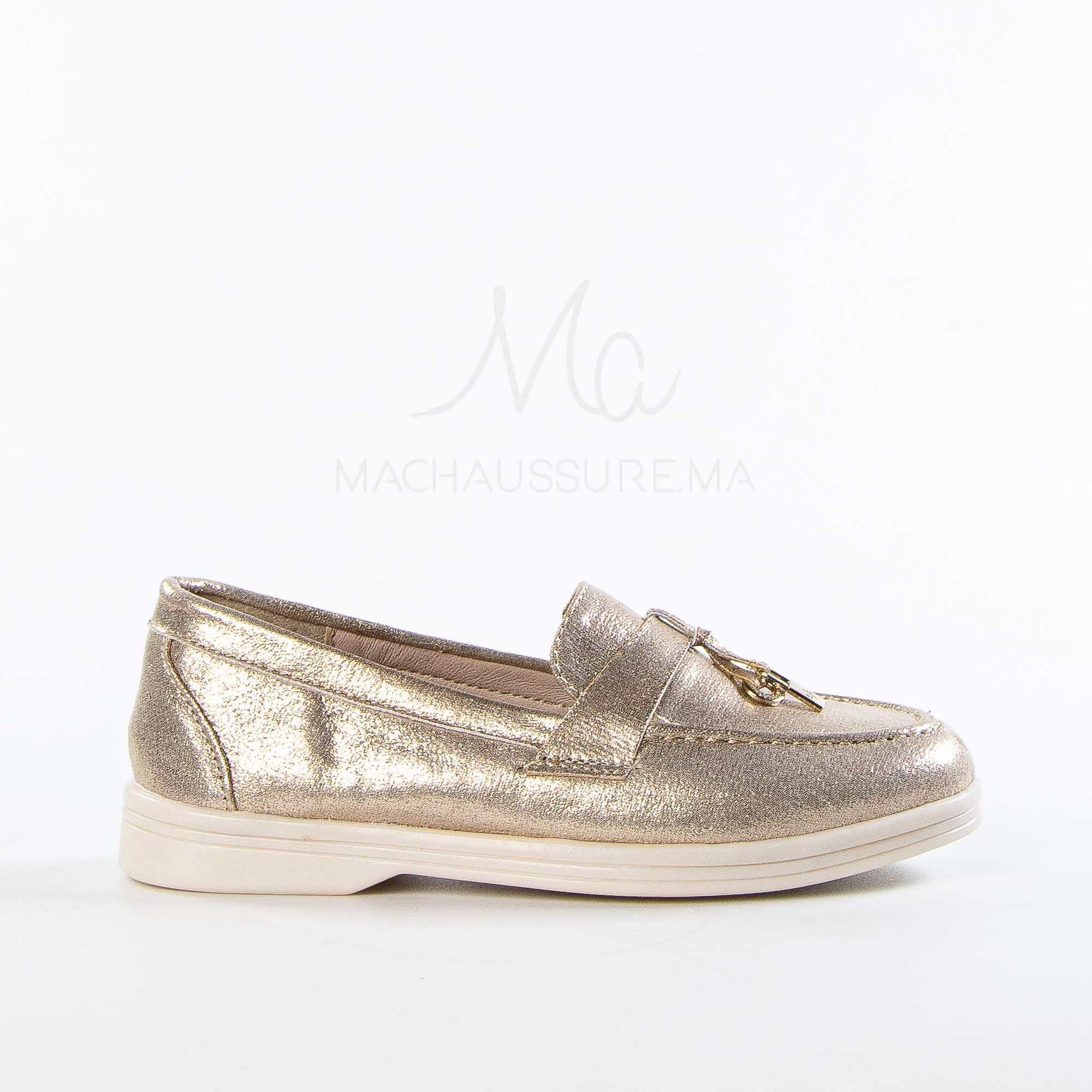 Opaline – Mocassins Fille en Bronze.