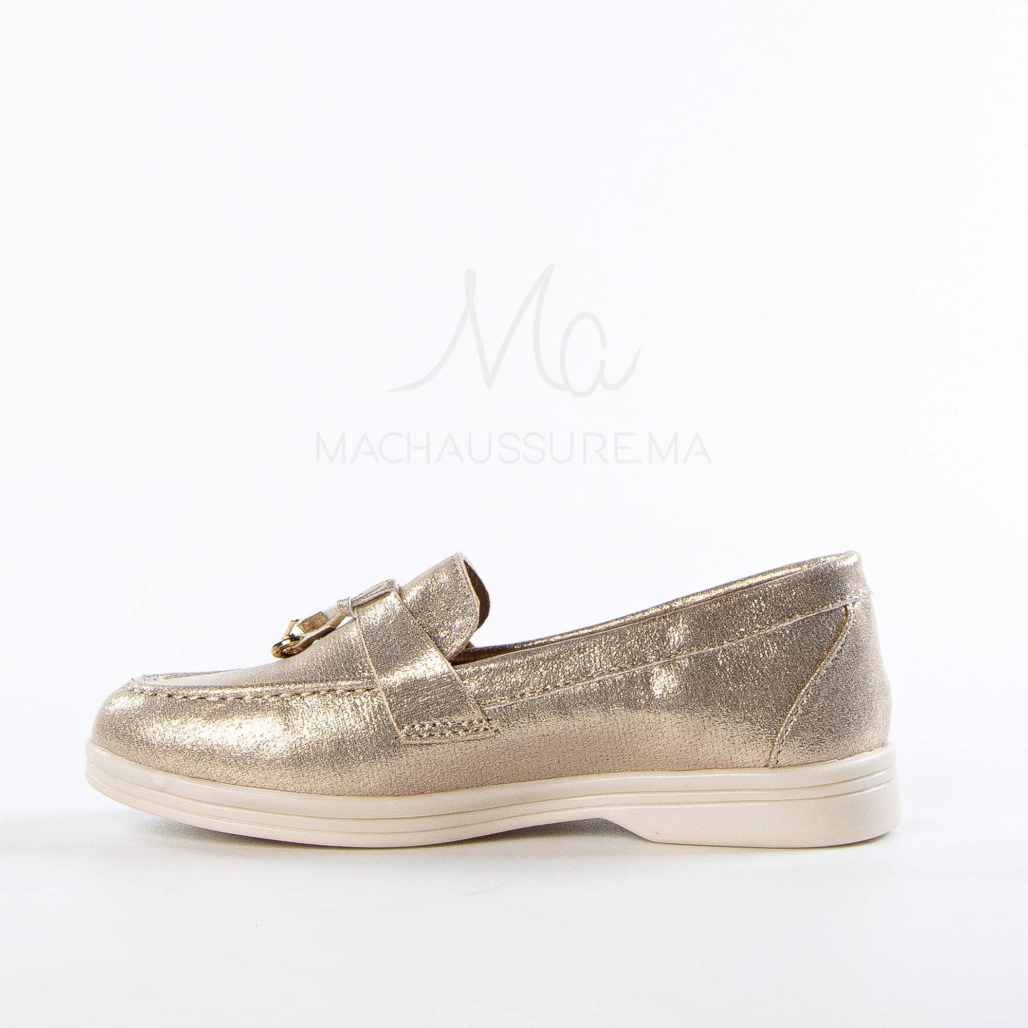 Opaline – Mocassins Fille en Bronze.