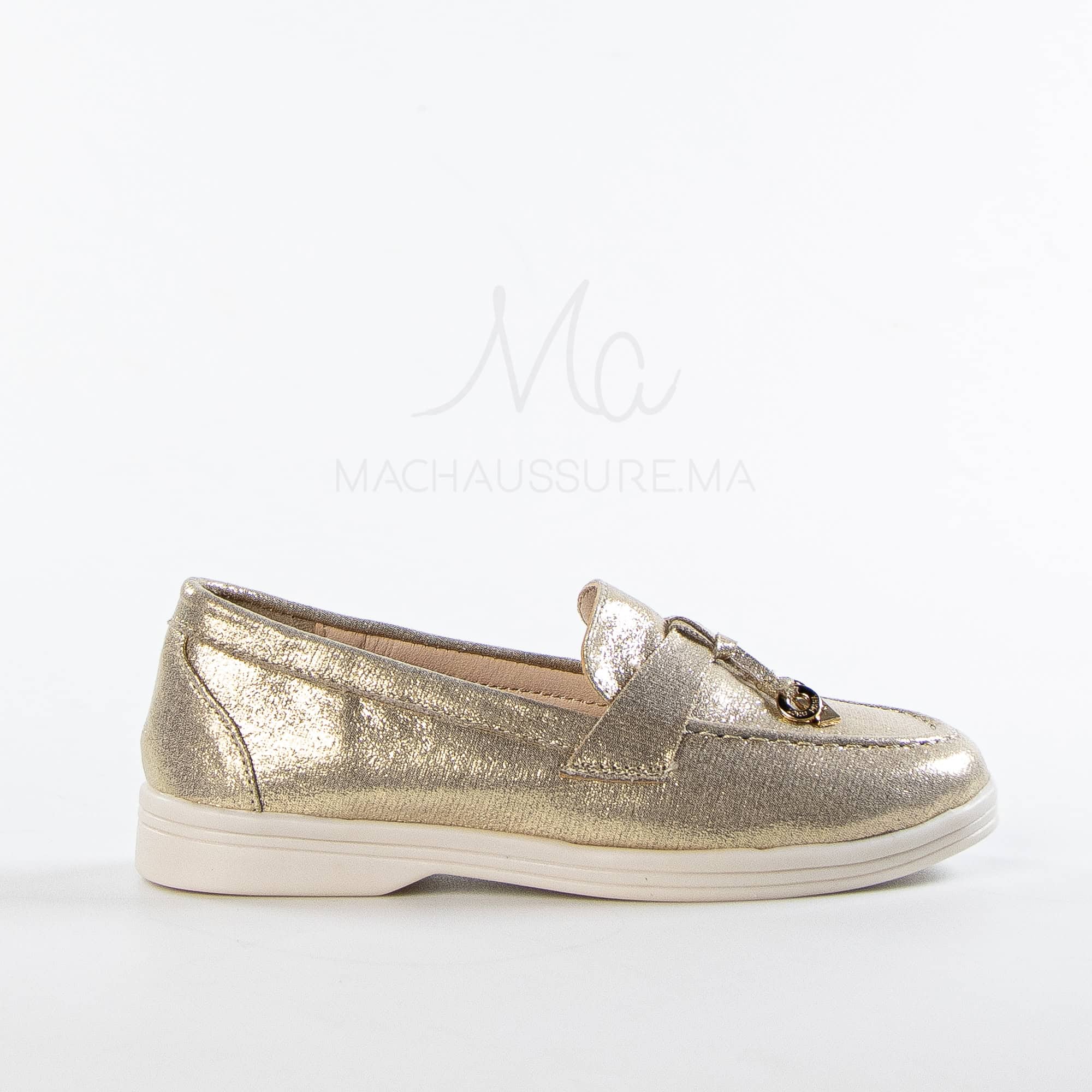 Opaline – Mocassins Fille en Doré.