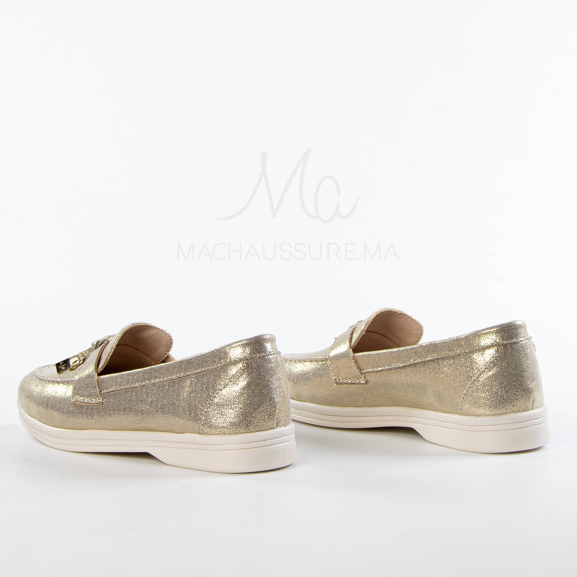 Opaline – Mocassins Fille en Doré.